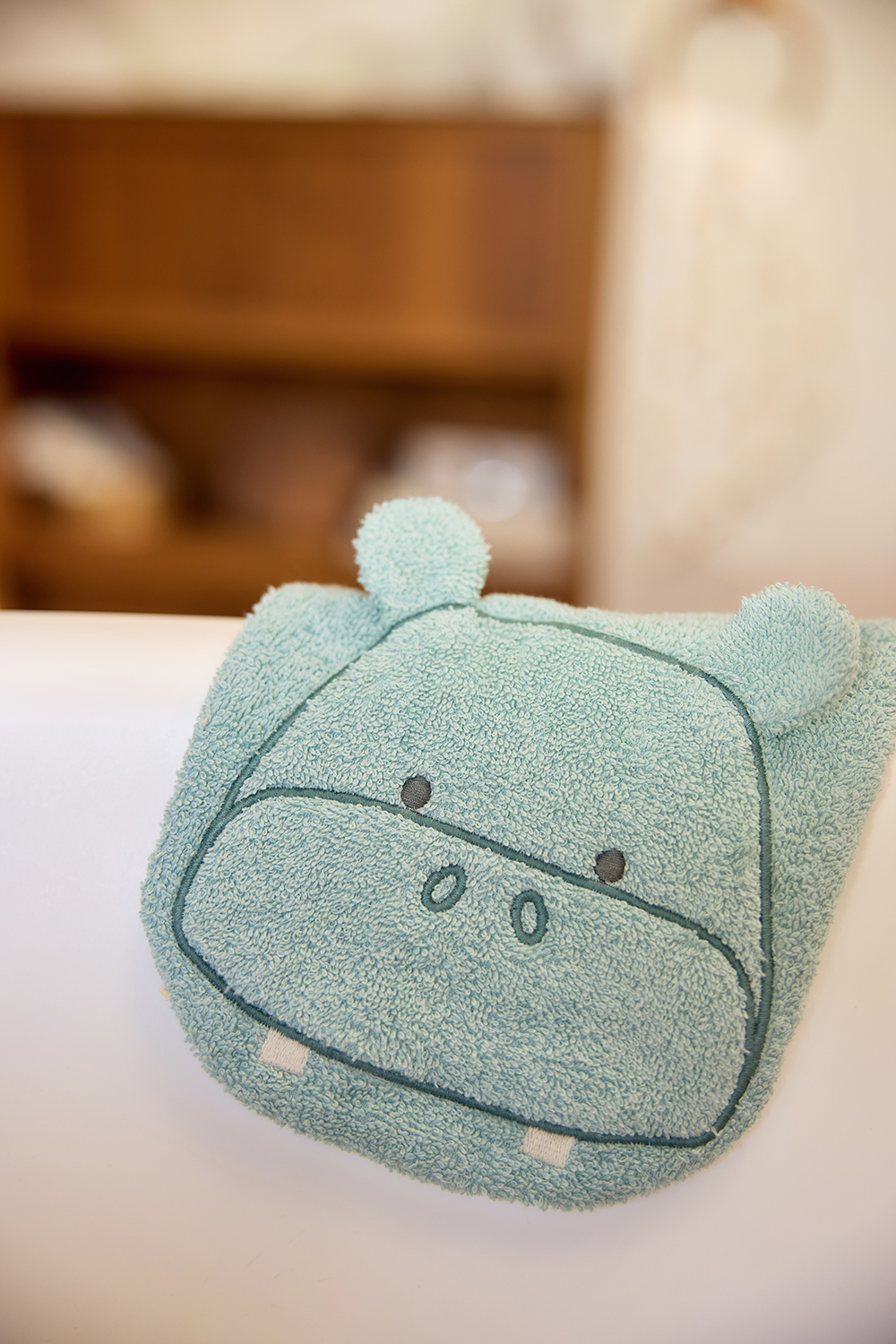 Waschlappen / Waschhandschuh Frottee Nilpferd - Hippo Happy grün