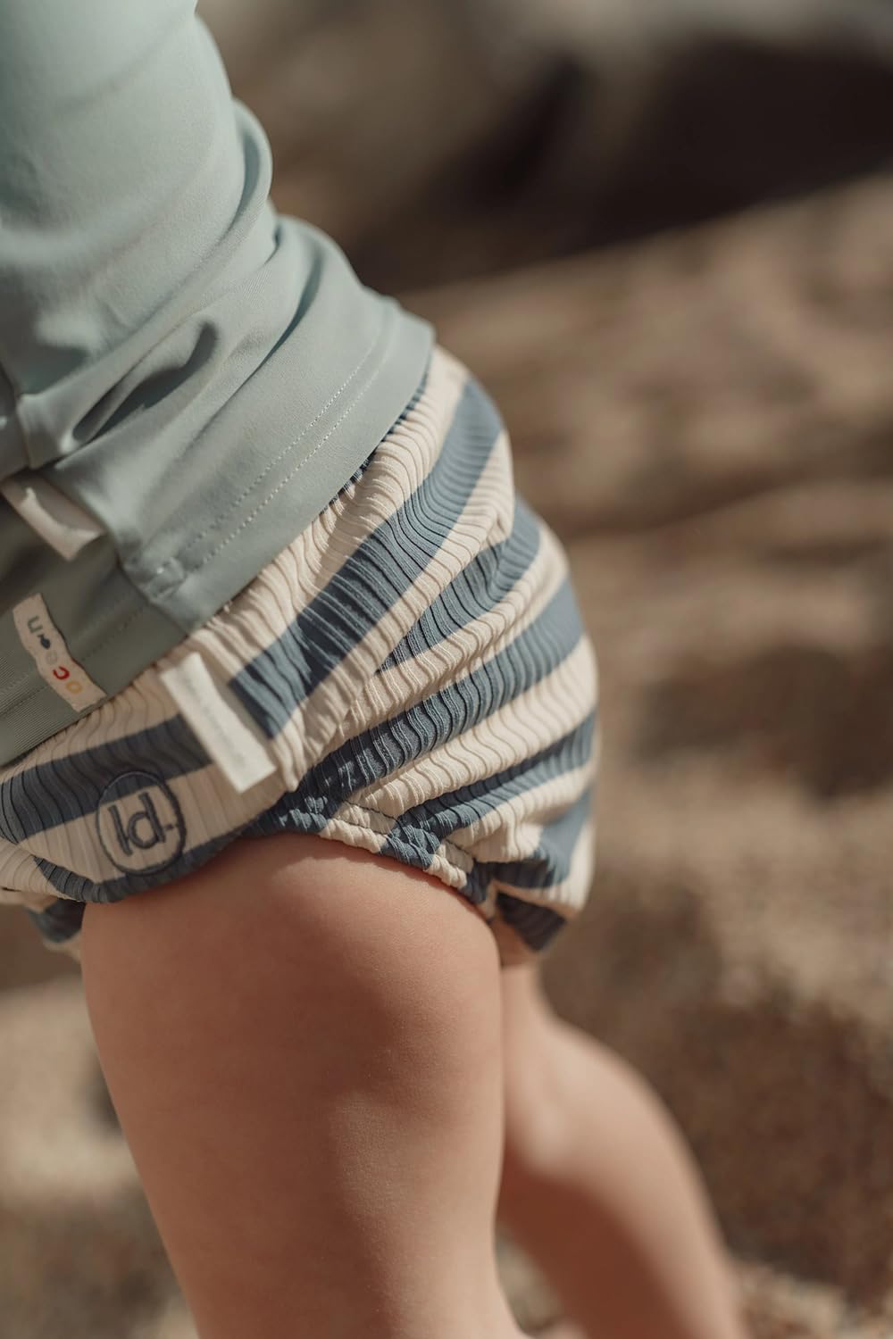 Badehose / Schwimmwindel - Ocean Blue Stripes blau / weiß (Gr. 62/68)