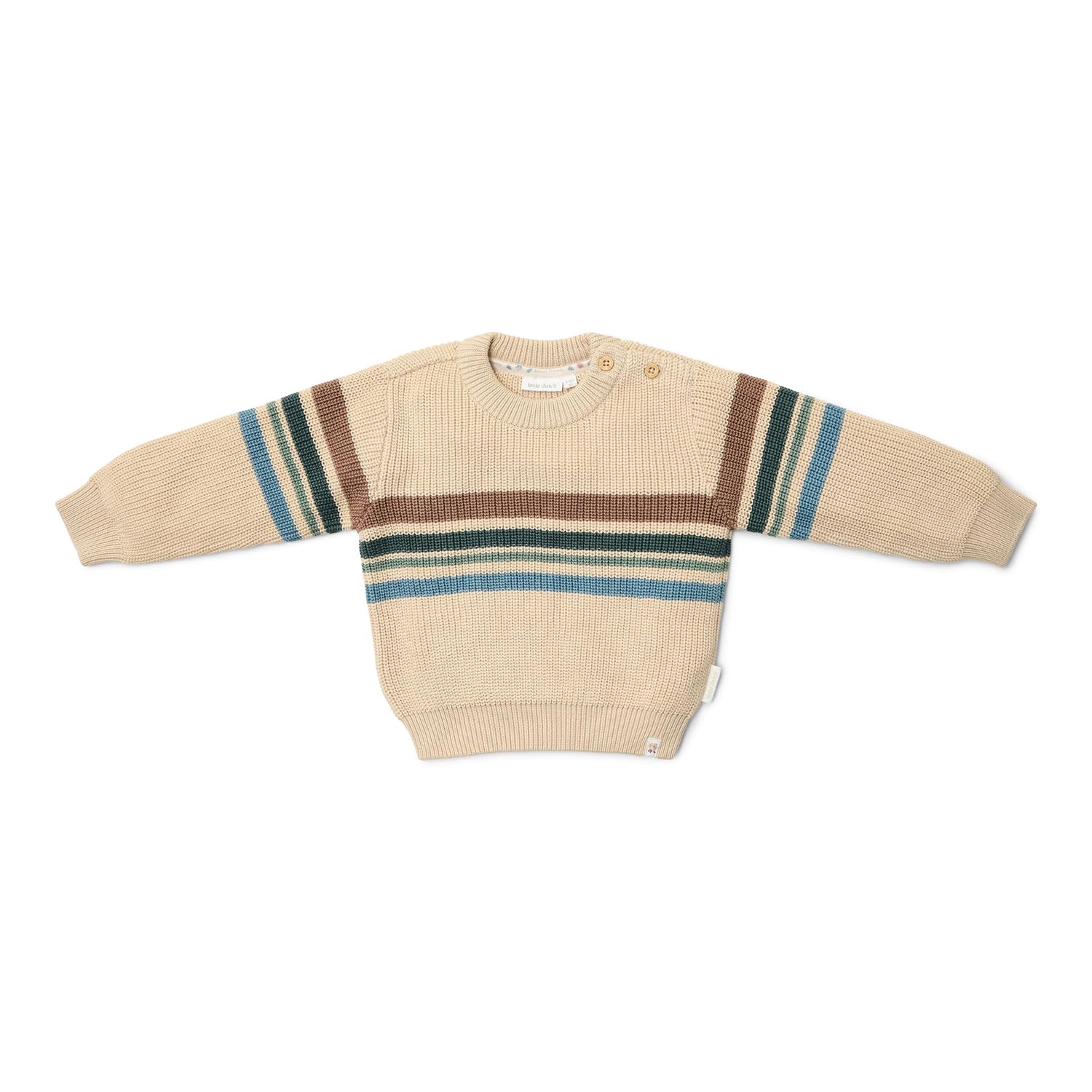 Long Sleeve Shirt / Pullover Strick gestreift - Forest Friends sand (Gr. 74)