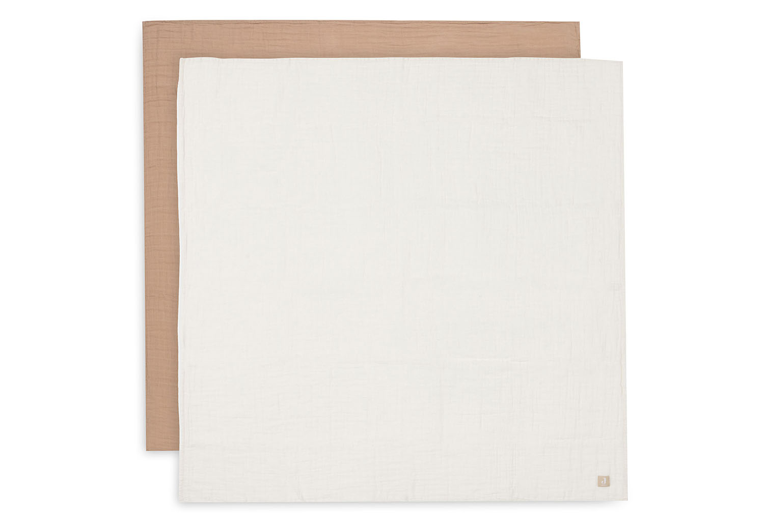 Mulltücher Swaddle 2er Set - Musselin biscuit / ivory (115x115 cm)