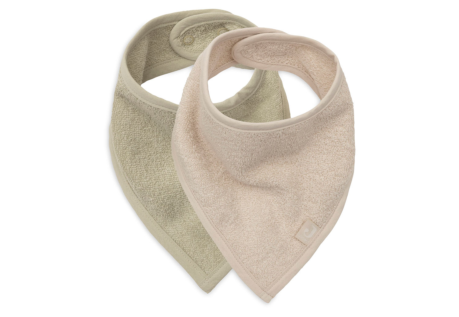 Bandana Lätzchen Halstuch 2er Set Frottee - Soft Matcha / Sand - grün / beige