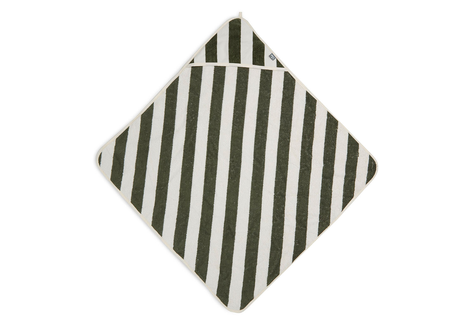 Kapuzenhandtuch Stripe Frottee grün / weiß (75x75 cm)