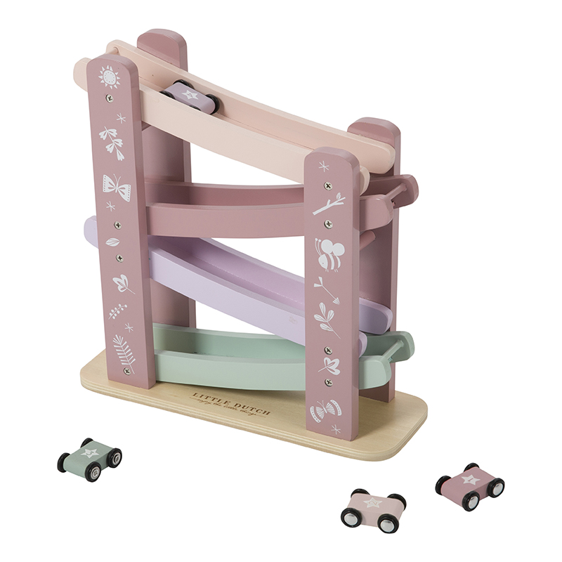 Holz Kugelbahn Auto Adventure rosa