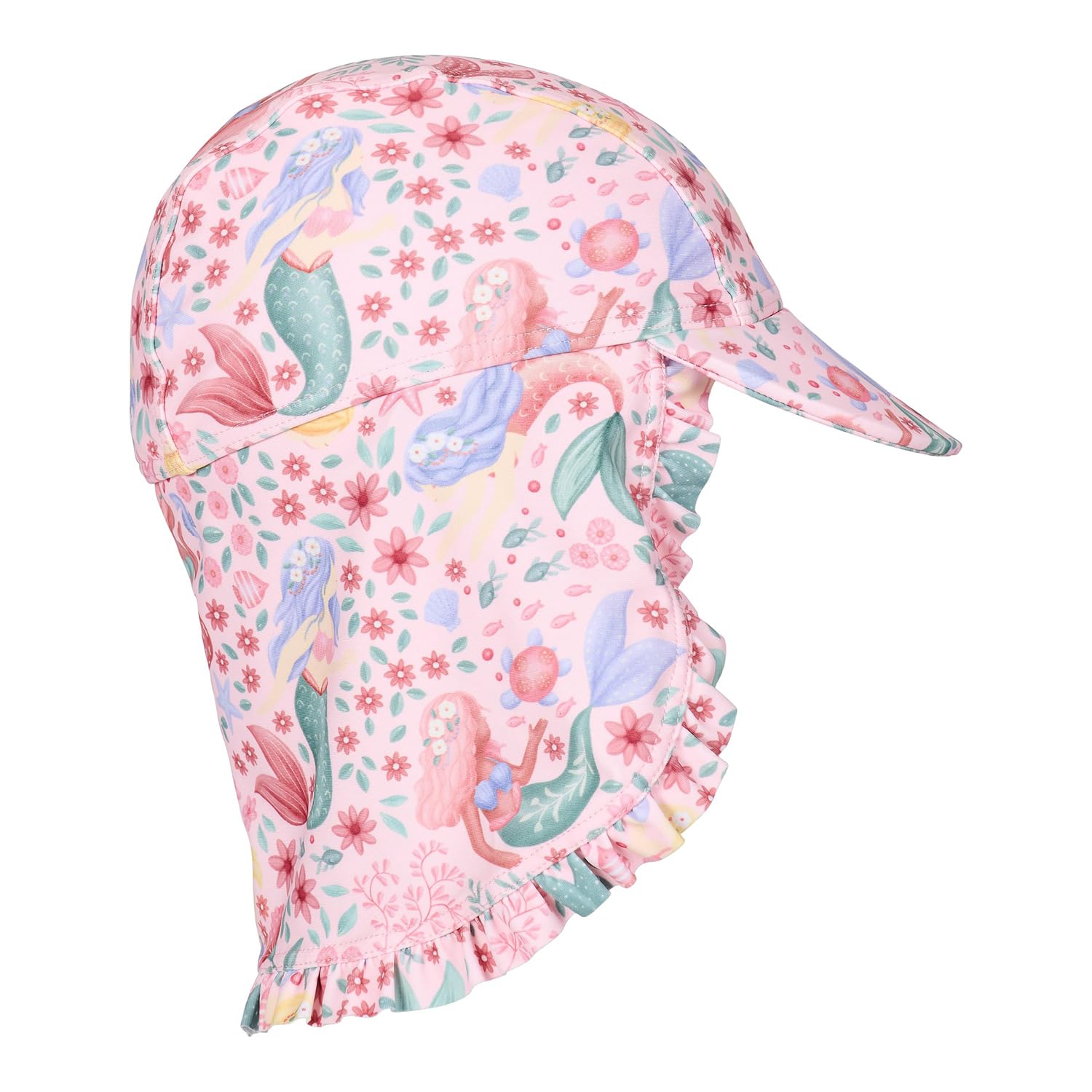 Sonnenhut mit Nackenschutz - Dreamy Mermaid rosa (Gr. 1-2 Jahre)