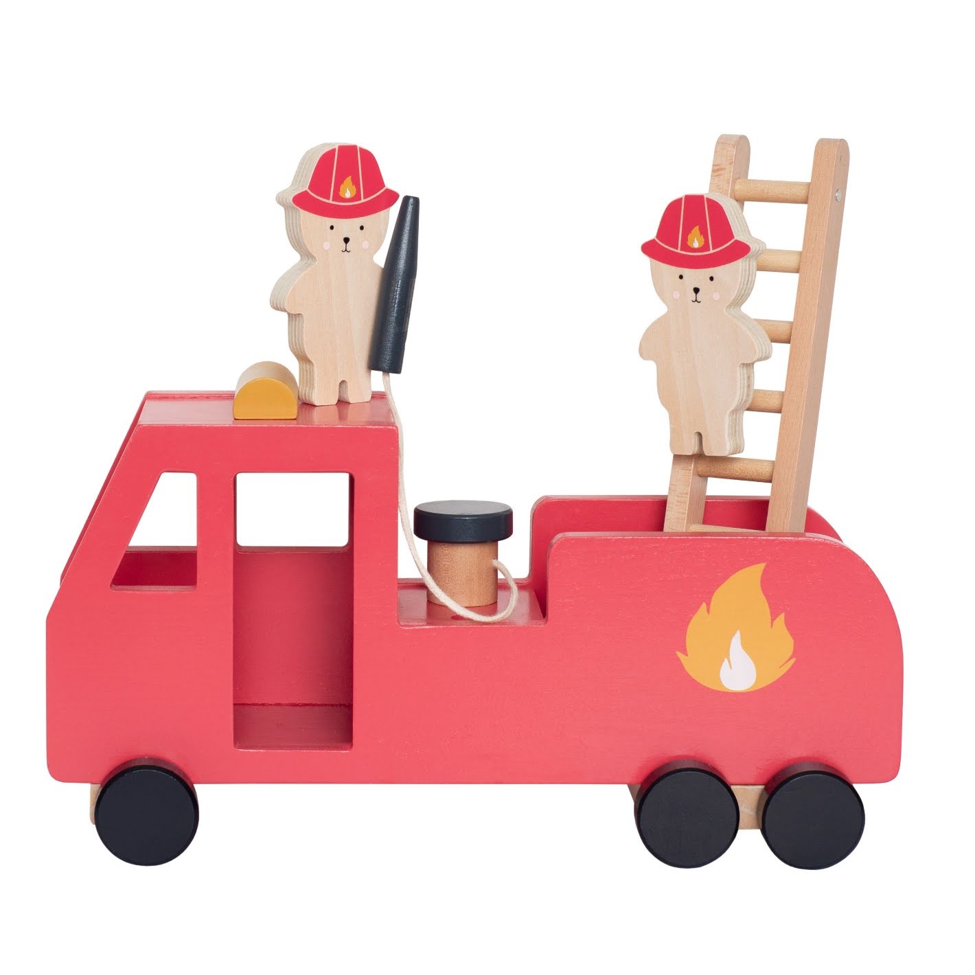 Holz Feuerwehrauto rot