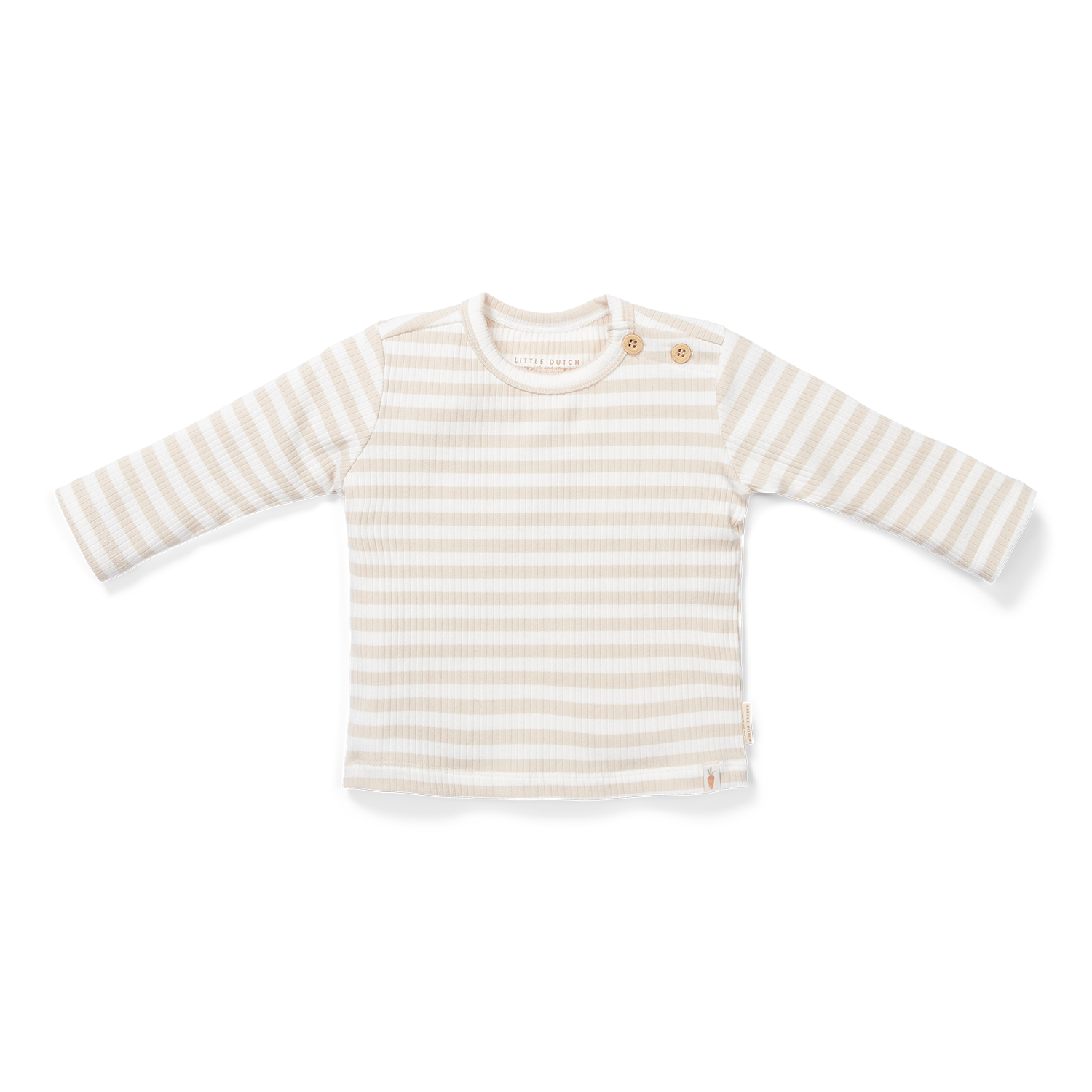 Long Sleeve Shirt / Langarmshirt gestreift Newborn Naturals sand / weiß (Gr. 44)