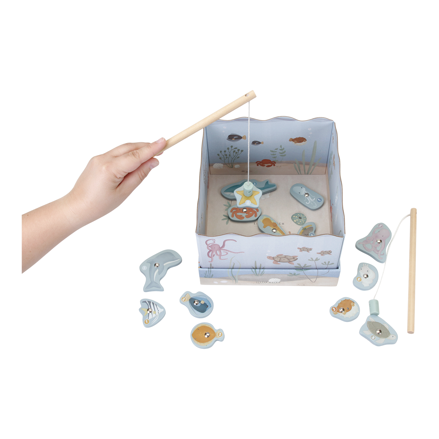 Holz Angelspiel magnetisch mit Meerestieren (FSC)  Holz Angelspiel magnetisch mit Meerestieren (FSC)