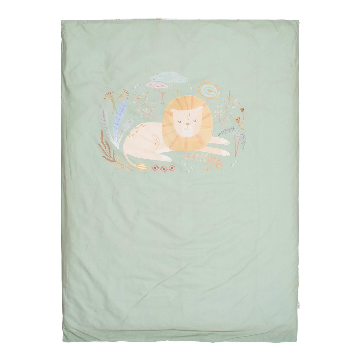 Kinderbettwäsche Safari Leo - Safari Friends grün (140x200 cm + 60x70 cm)