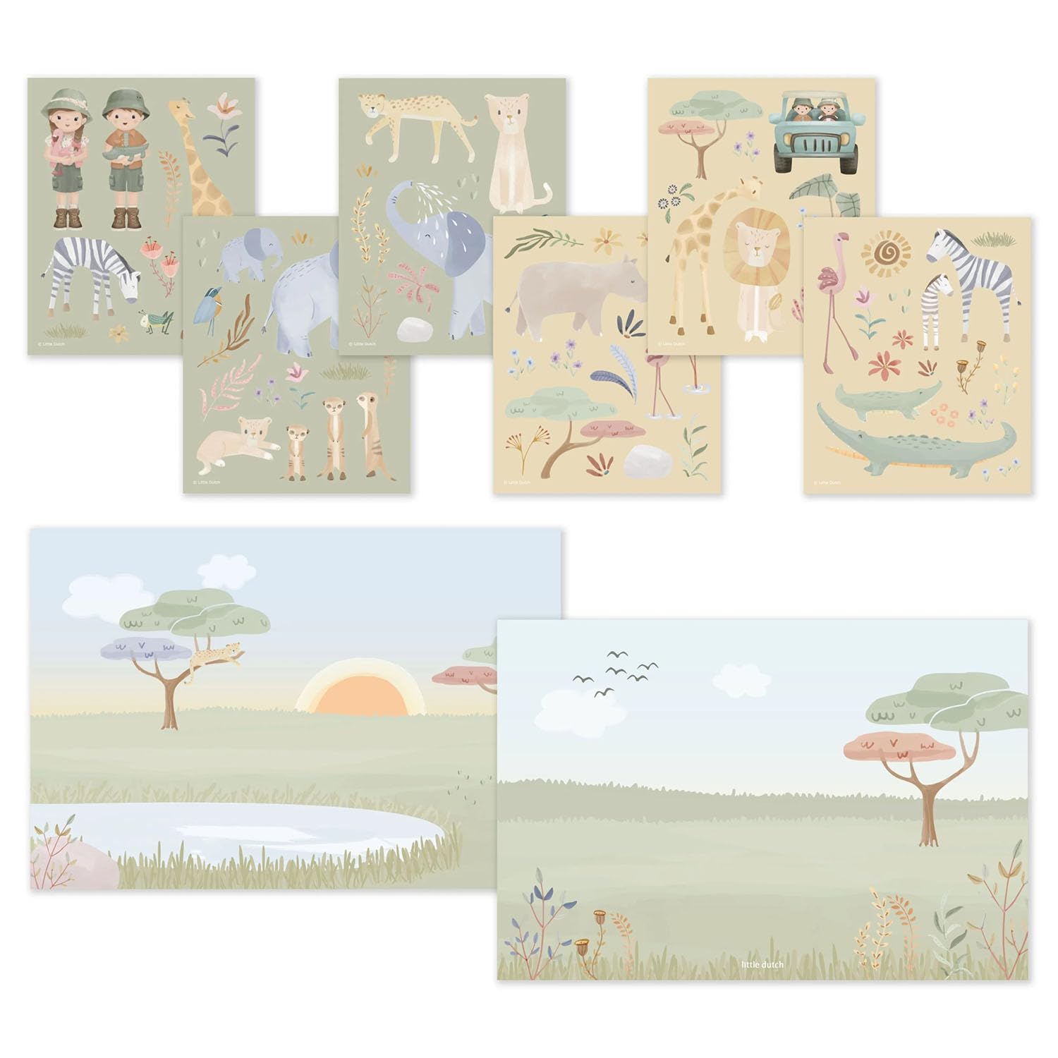 Aufkleber-/ Stickerset Sticker Story - Safari Friends