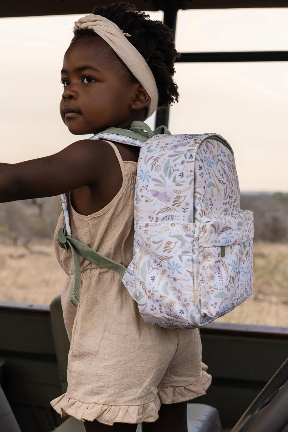 Kinderrucksack Tiere - Safari Friends weiß / grün