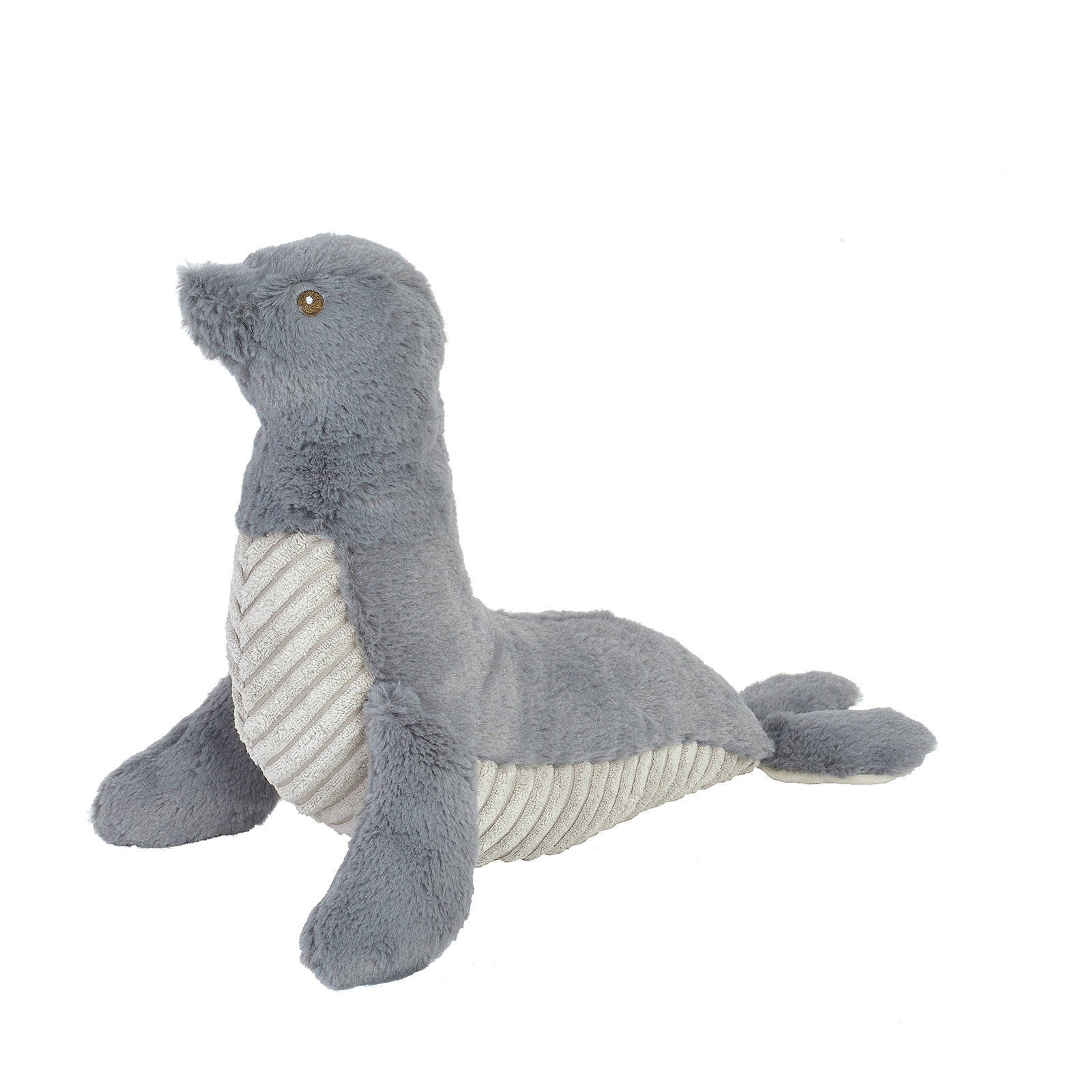 Plüsch Seehund Robbe Stofftier Kuscheltier graublau 22 cm