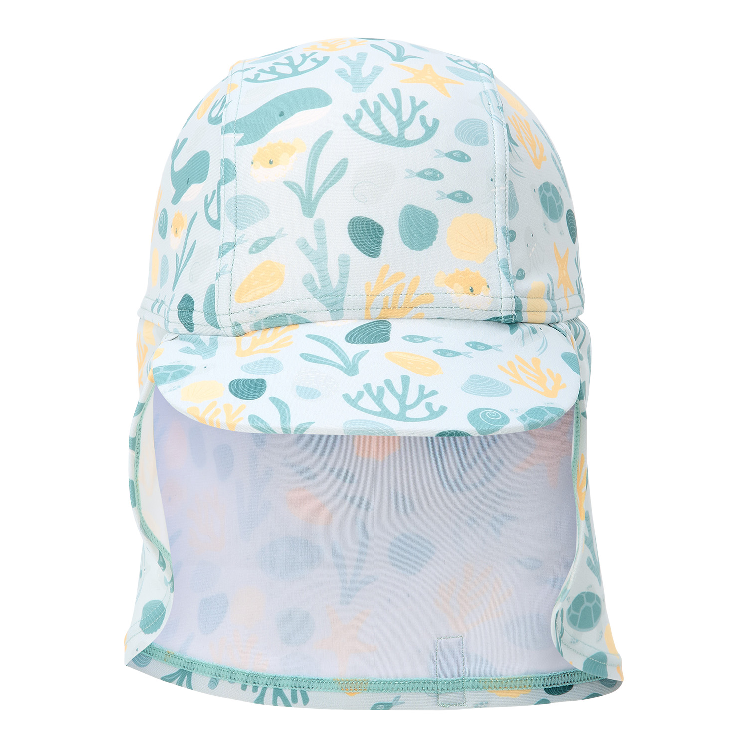 Sonnenhut mit Nackenschutz - Seashells (Gr. 1 / 0-12 Monate)