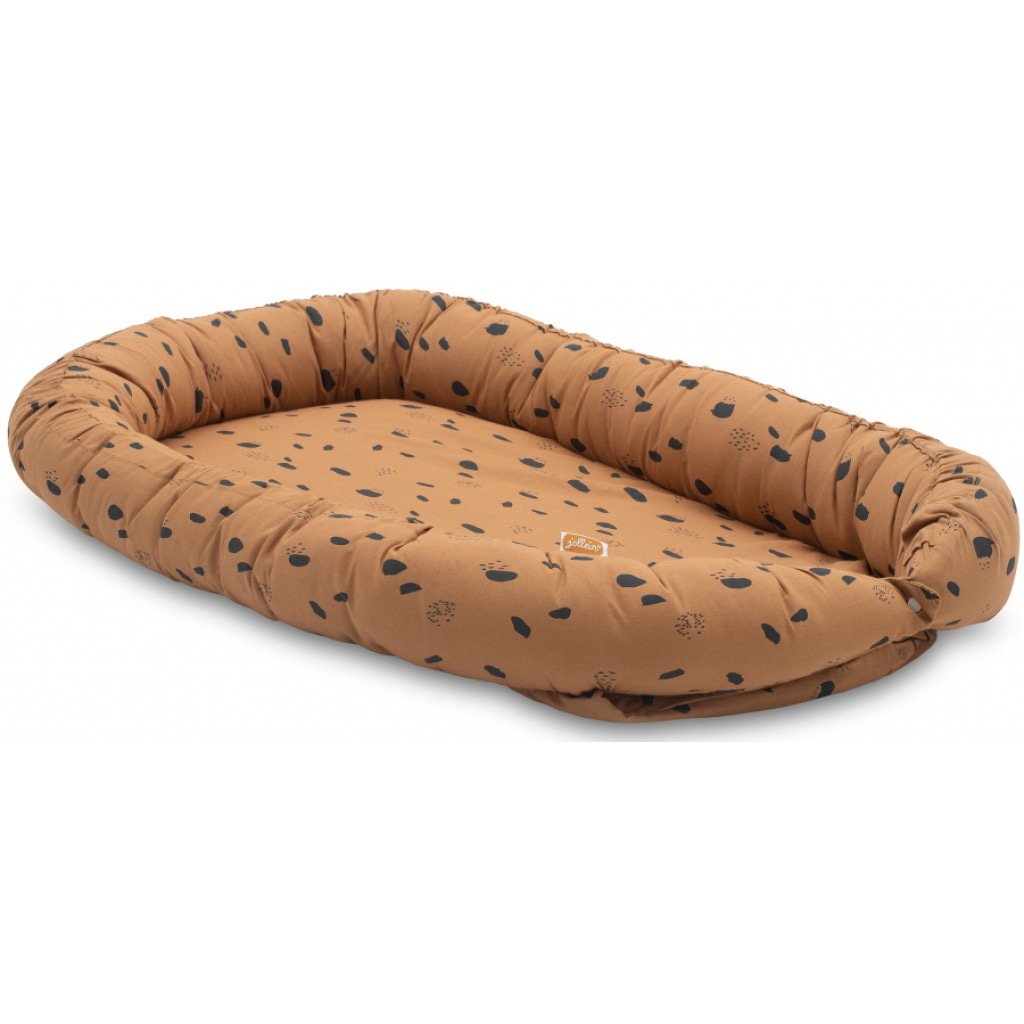 Babynest Schlafnest Spot Tupfen karamellbraun