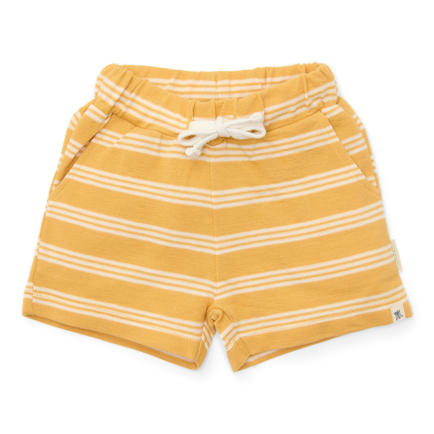 Kurze Hose / Shorts mit Taschen Yellow Stripe - Forest Friends gelb / weiß (Gr. 80)