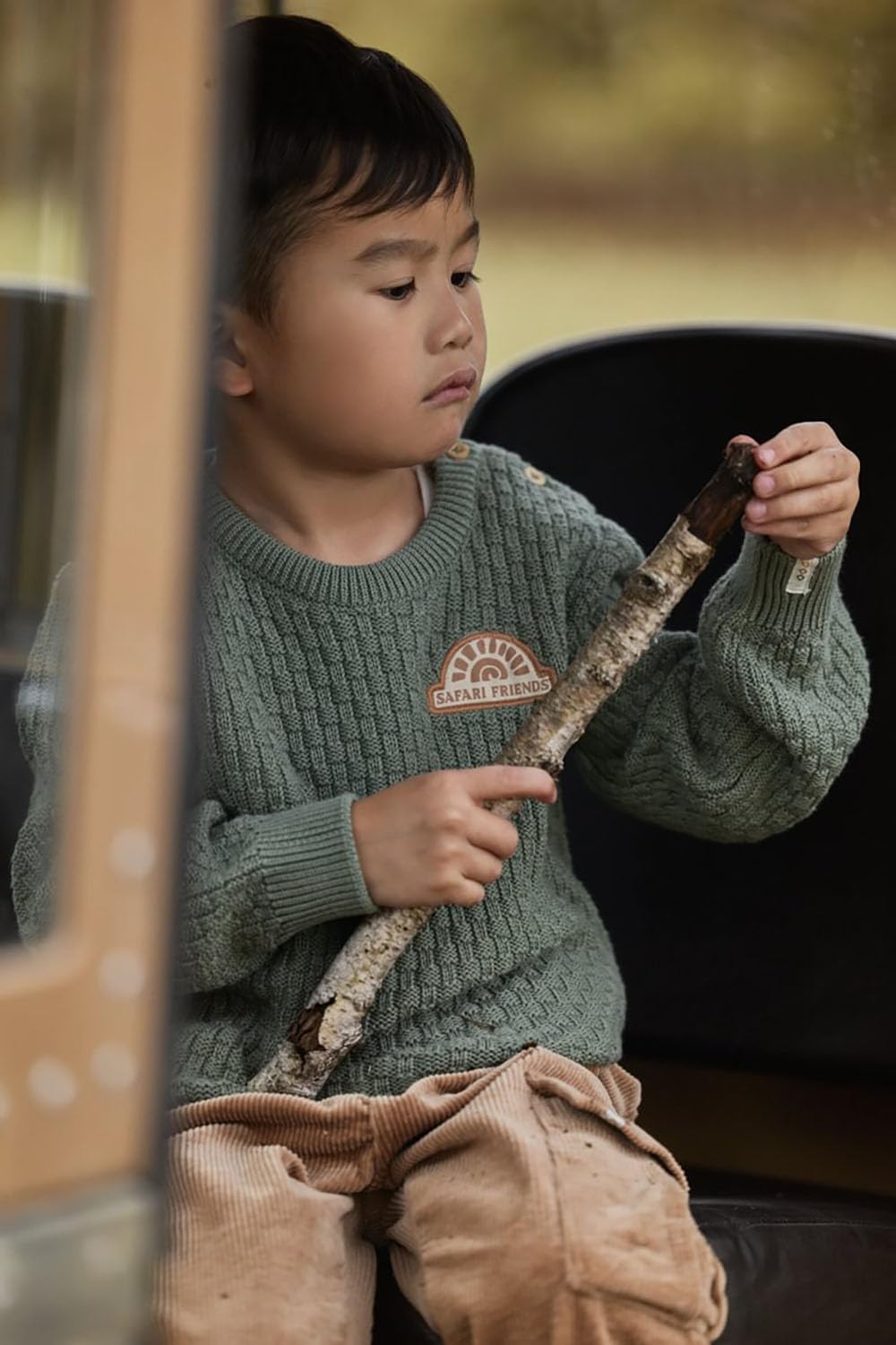 Long Sleeve Shirt / Pullover Strick Sage - Safari Friends grün (Gr. 74)