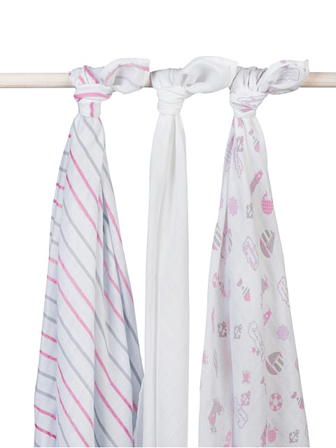 Mulltücher Swaddle 3er Set Girls at Sea (115x115 cm)  Mulltücher Swaddle 3er Set Girls at Sea (115x115 cm)