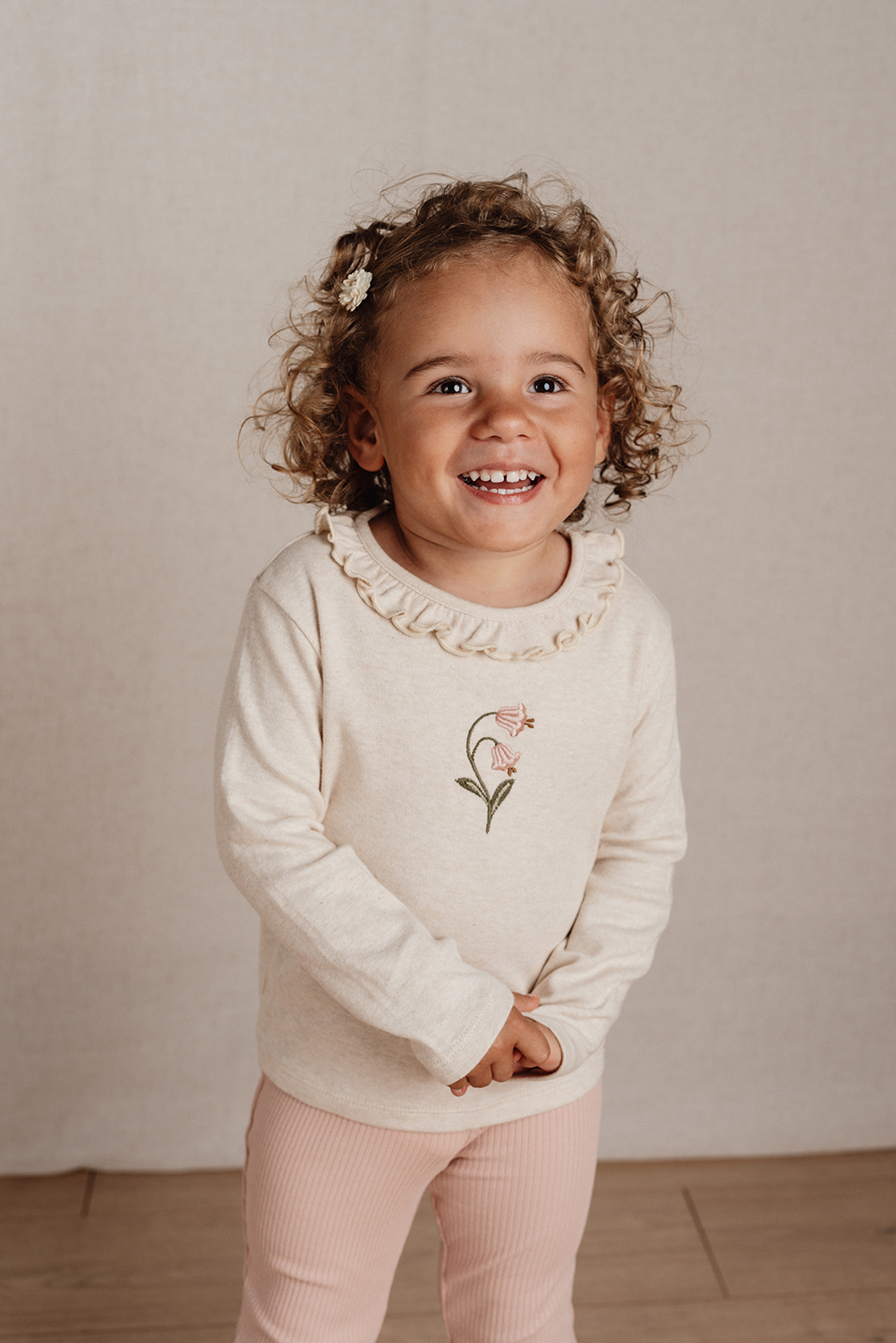 Long Sleeve Shirt / Langarmshirt - Little Farm sand (Gr. 86)