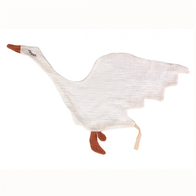 Schmusetuch Schnullertuch Musselin Gans - weiß Schmusetuch Schnullertuch Musselin Gans - weiß