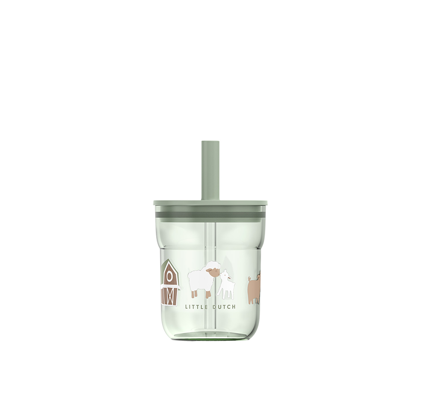 Kinder-Trinkglas mit Strohhalm Mio - Little Farm 250 ml Kinder-Trinkglas mit Strohhalm Mio - Little Farm 250 ml
