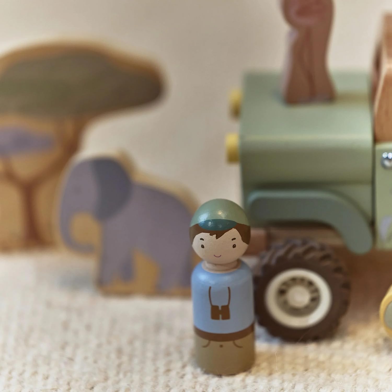 Holz Safari Auto - Safari Friends grün
