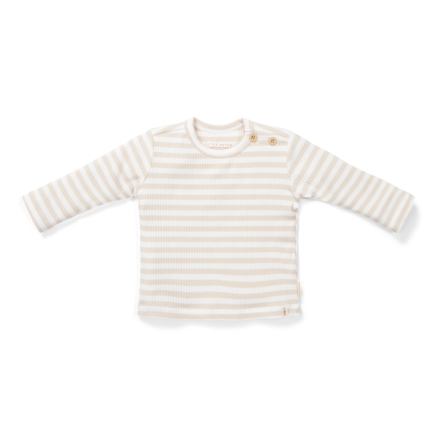 Long Sleeve Shirt / Langarmshirt gestreift - Newborn Naturals sand / weiß (Gr. 68)