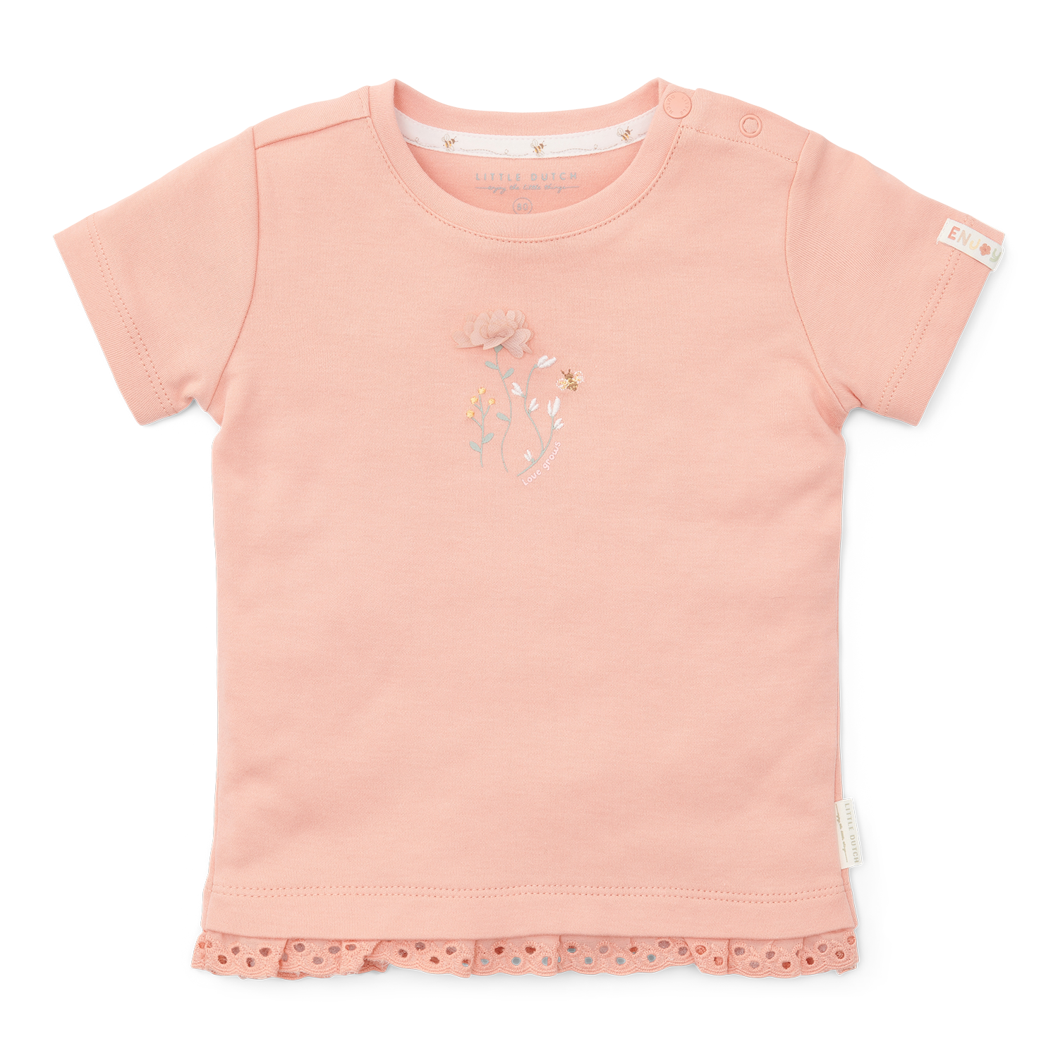 T-Shirt mit Rüschen Flower - Little Farm rosa (Gr. 98)