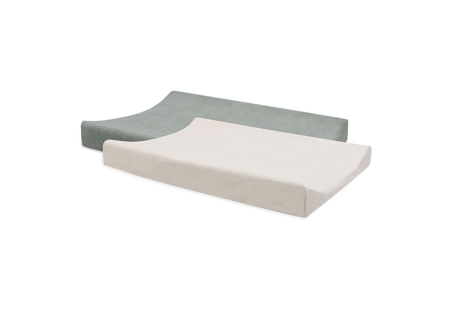 Wickelauflagenbezug 2er Set Frottee - Sea Green / Ivory (50x70 cm)
