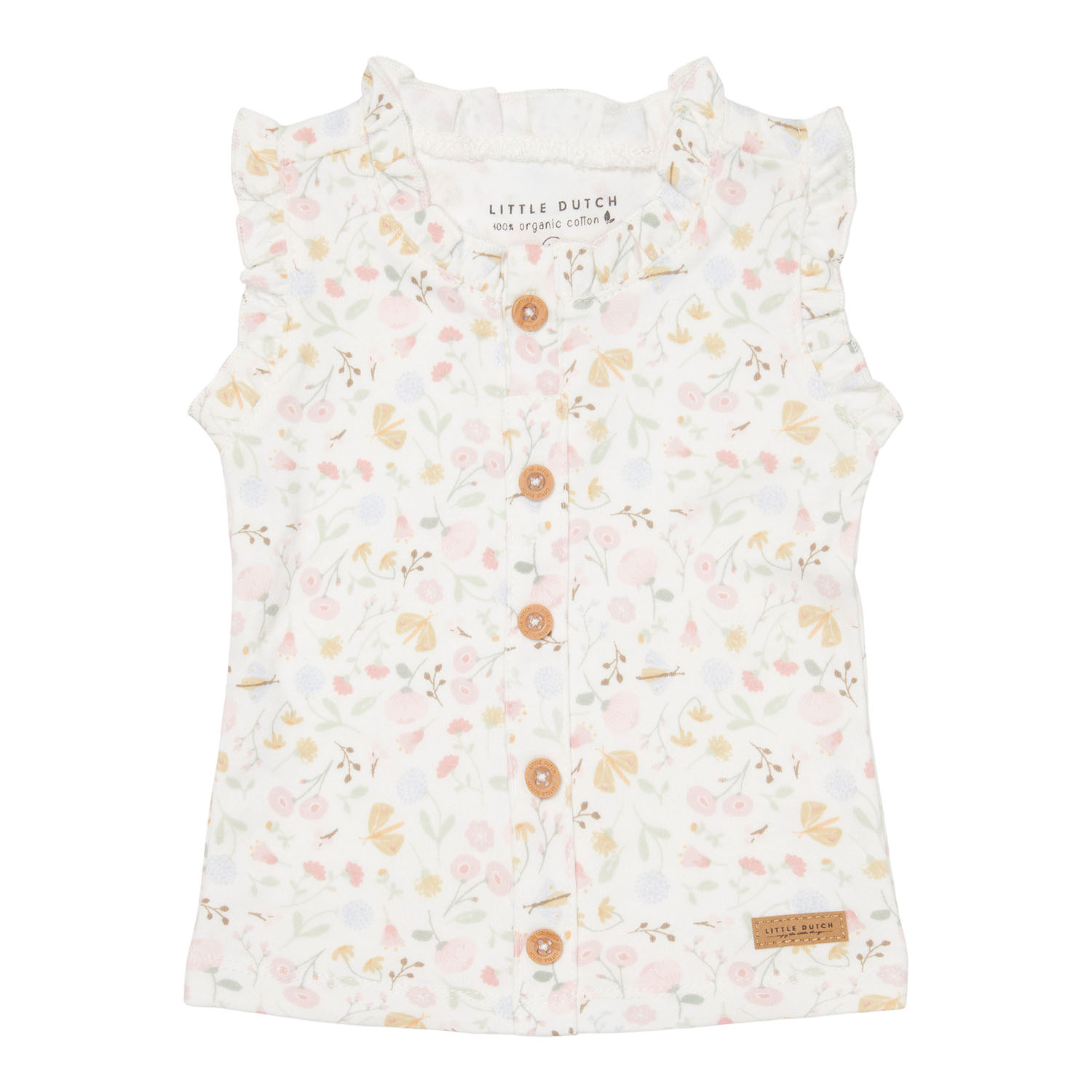 Top mit Rüschen - Flowers & Butterflies (Gr. 50/56)