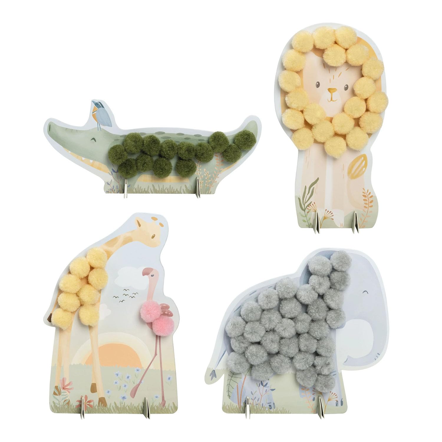 Bastelset Pompon - Safari Friends grün