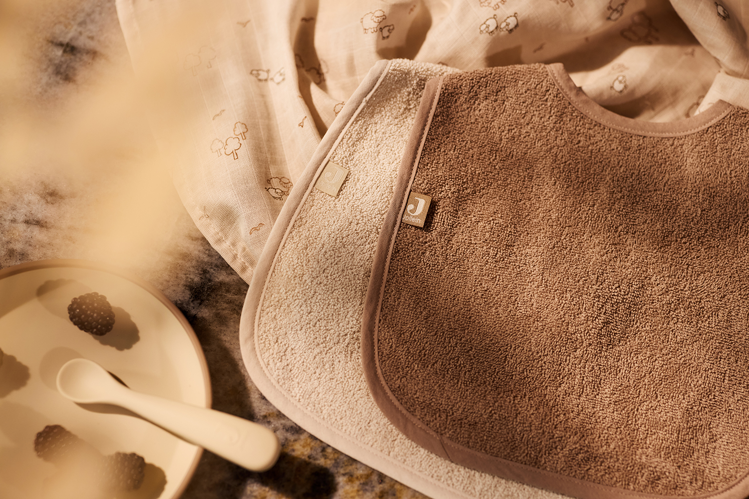 Lätzchen Frottee 2er Set - Sand / Milky Coffee - beige / braun