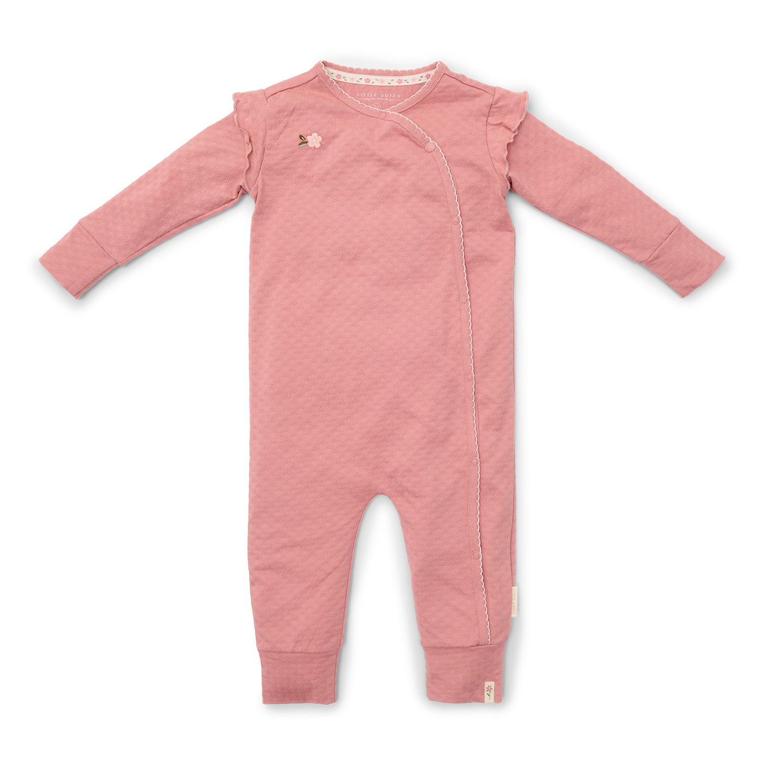 Strampler / Wickelstrampler langarm mit Rüschen Pink Blush - Fairy Garden (Gr. 44)