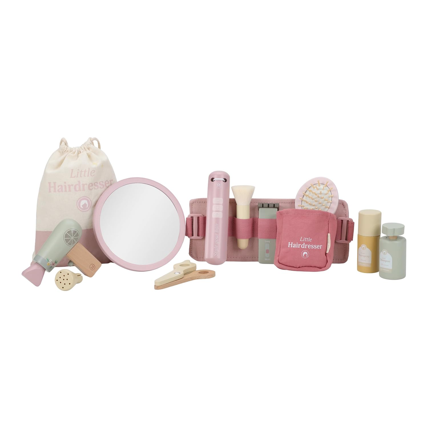 Holz Spielset Friseur - Essentials rosa