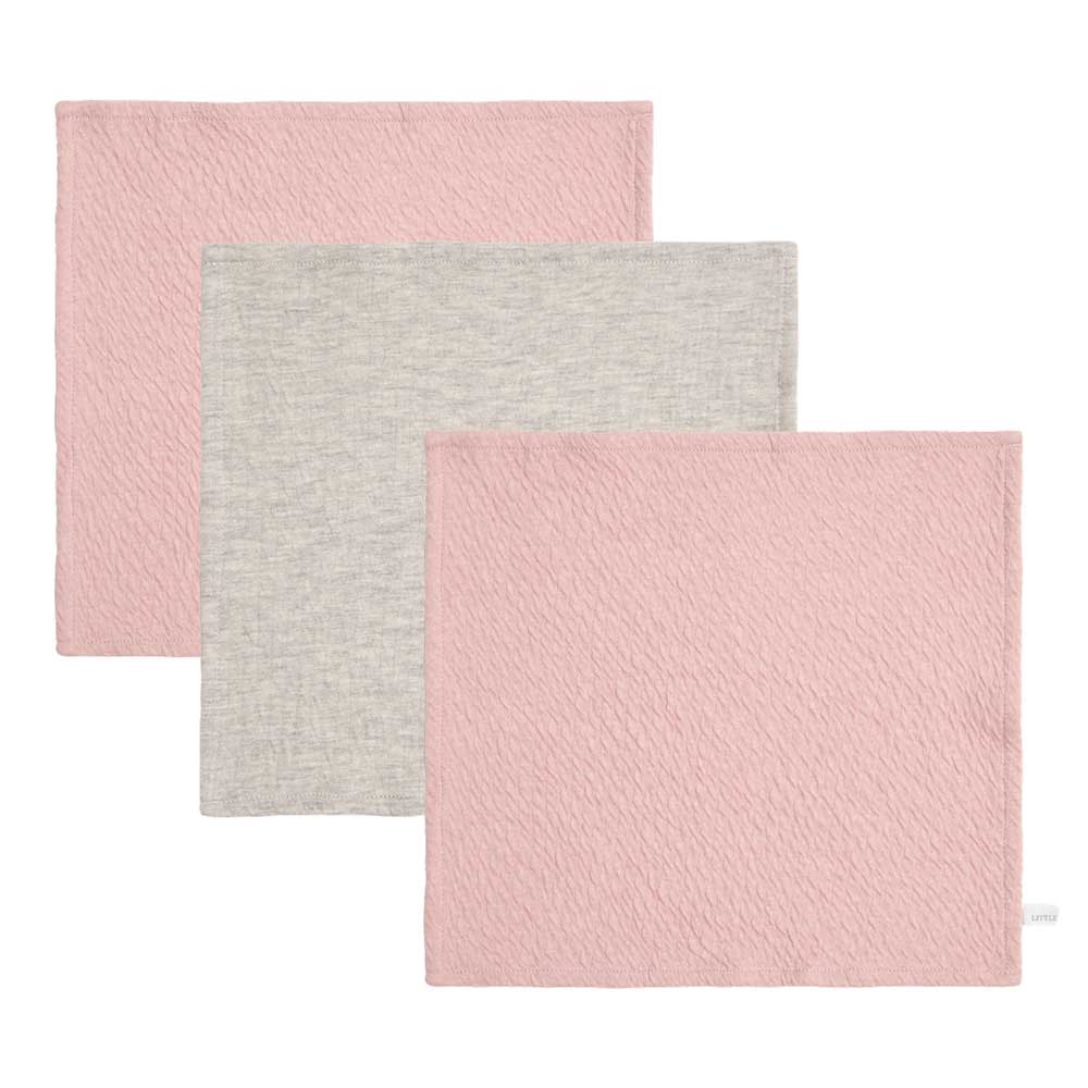 Spucktücher Mundtücher 3er Set Pure rosa grau (26x26 cm)
