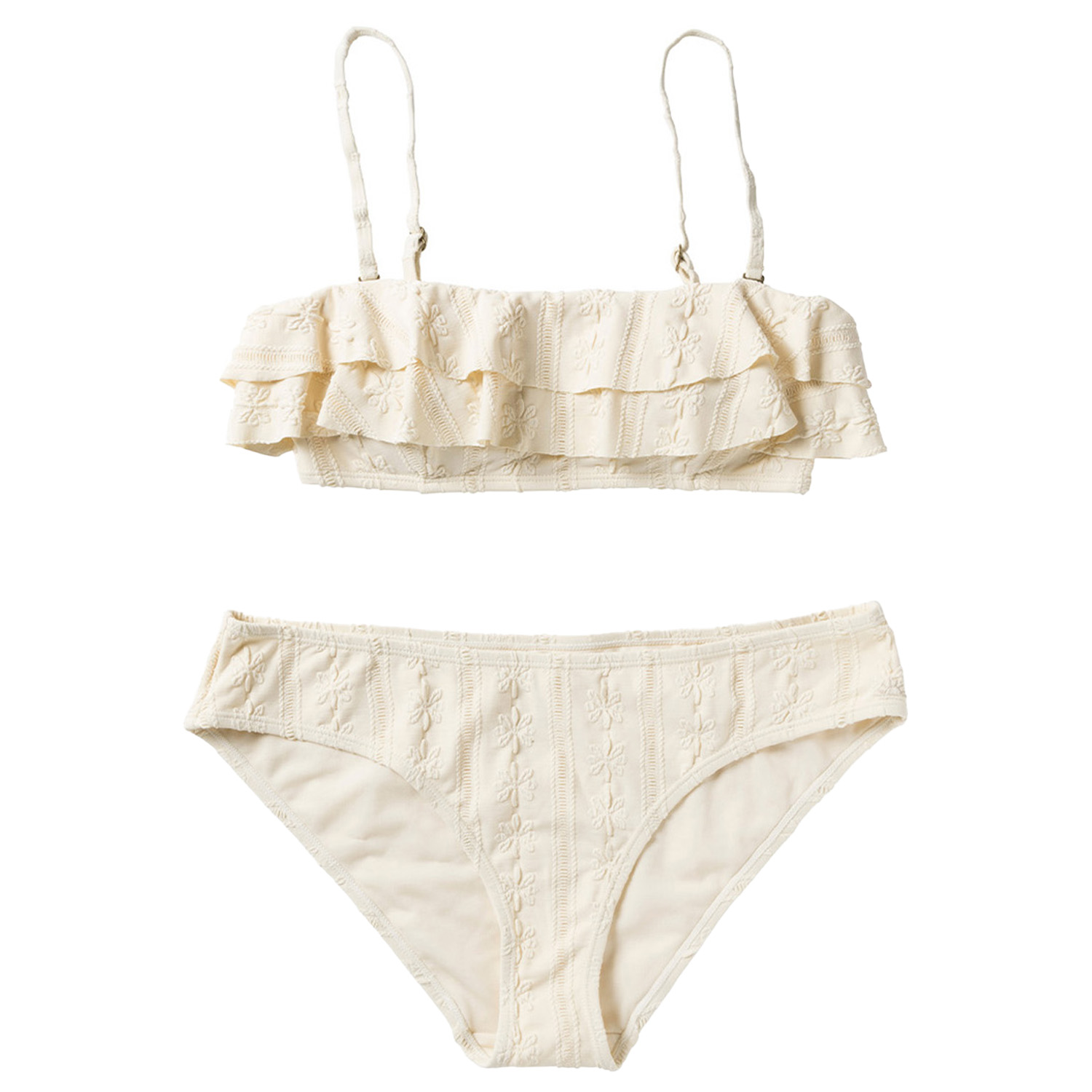 Bikini mit Rüschen für Damen - Anglaise / Shortbread (Gr. S)