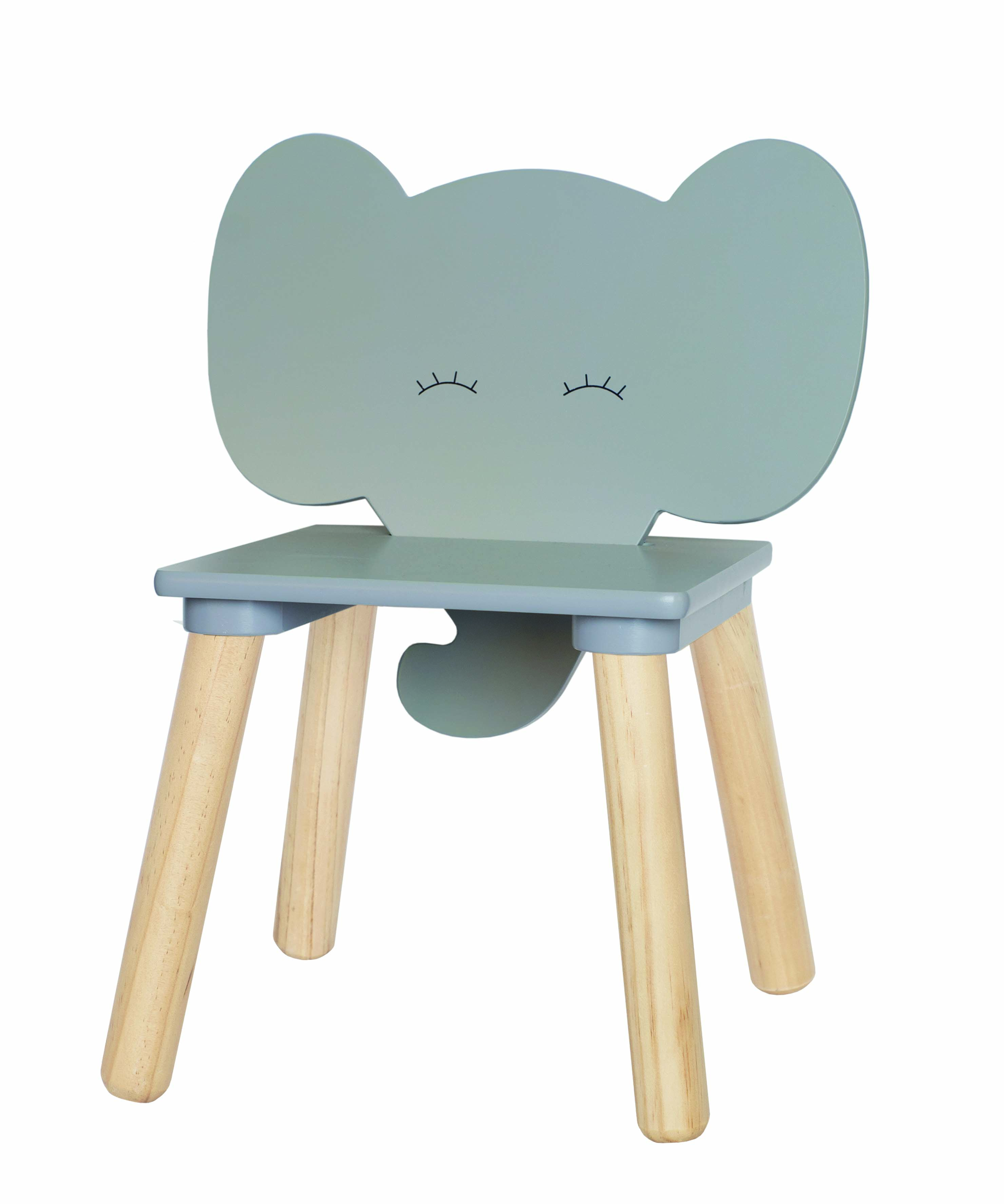 Holz Kinderstuhl Elefant grau