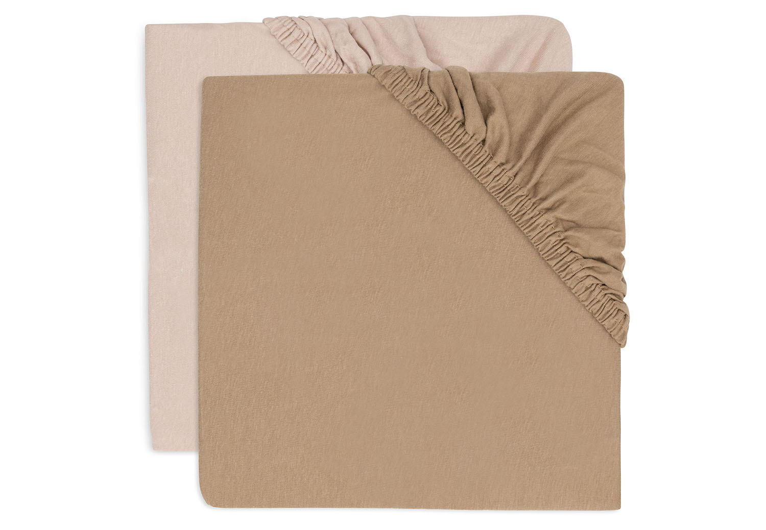Spannbettlaken für Babybett 2er Set - Jersey Wild Rose / biscuit (60x120 cm)