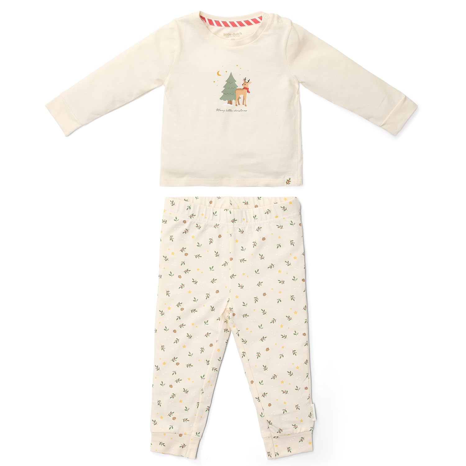 Pyjama / Schlafanzug zweiteilig Little Christmas - Weihnachten beige (Gr. 62/68)