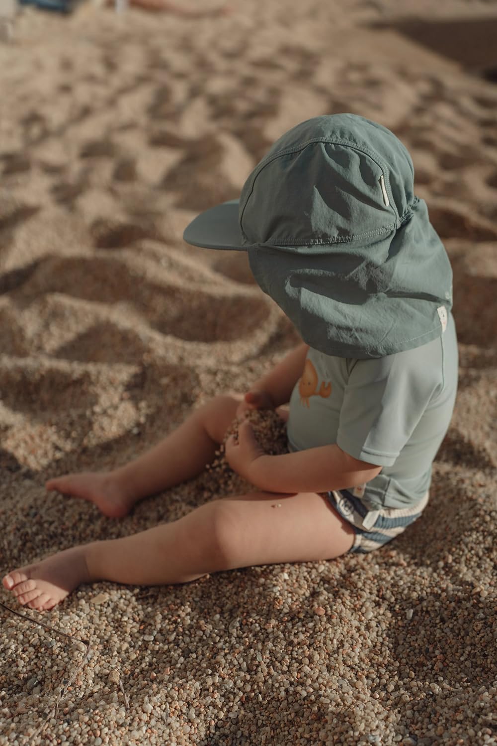 Sonnenhut mit Nackenschutz - Ocean Green grün (Gr. 1-2 Jahre)