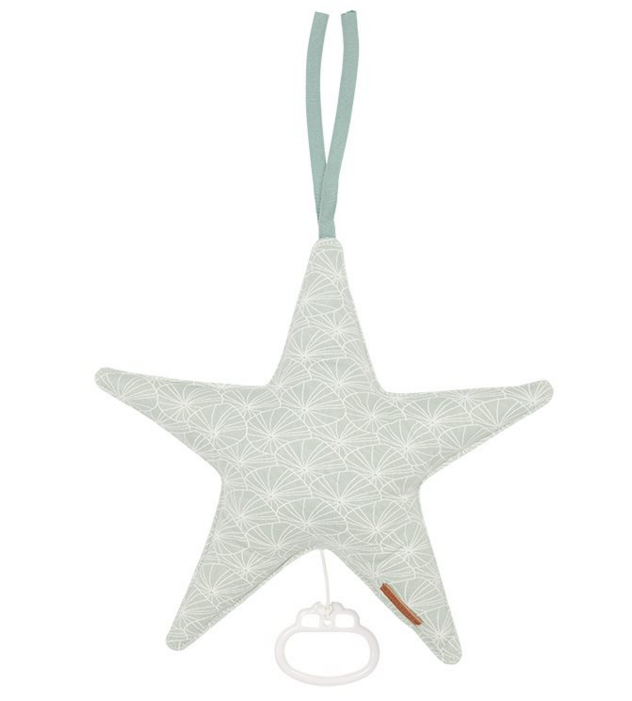 Stoff Spieluhr Stern Lily Leaves mint