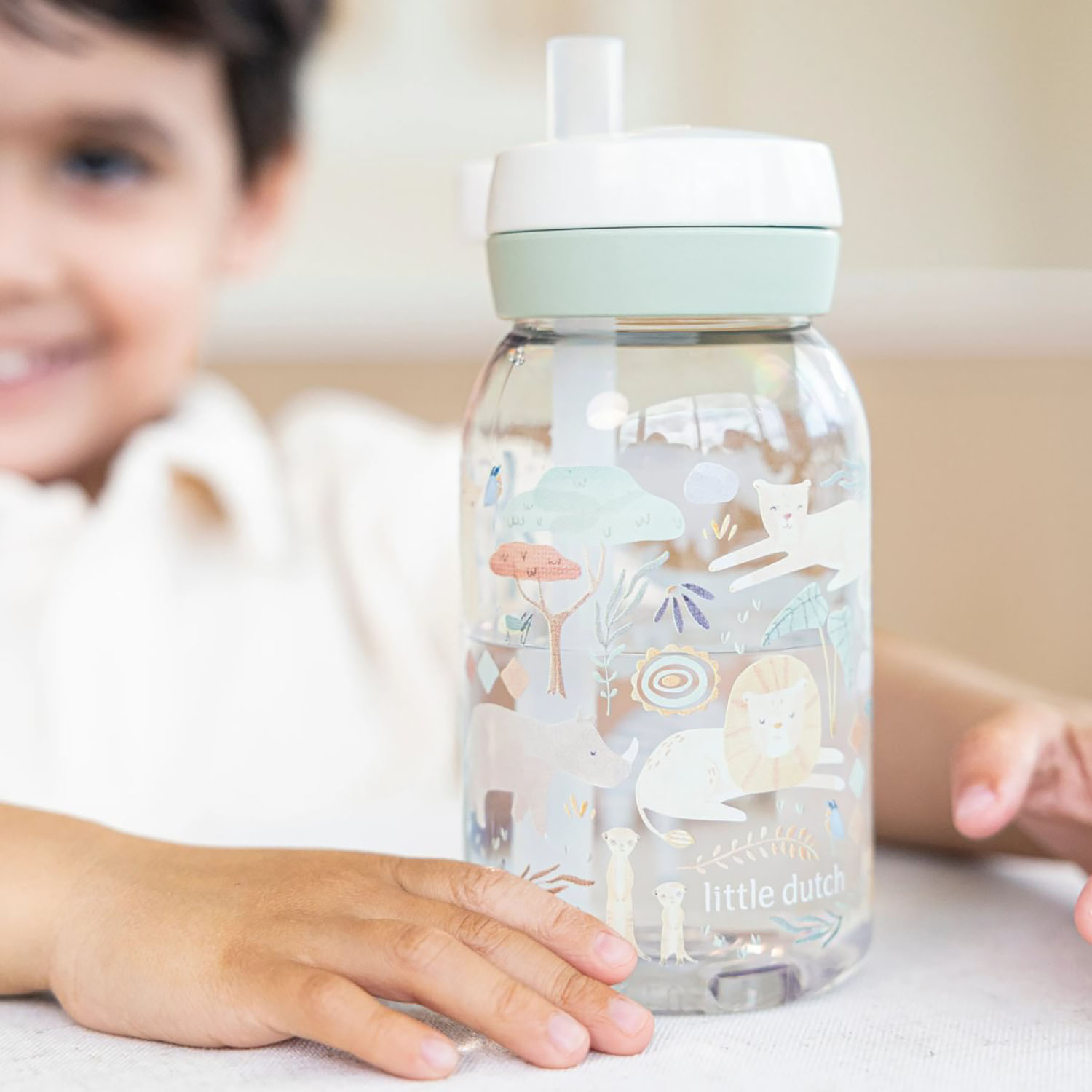 Trinkflasche mit Trinkhalm Campus - Safari Friends 450 ml