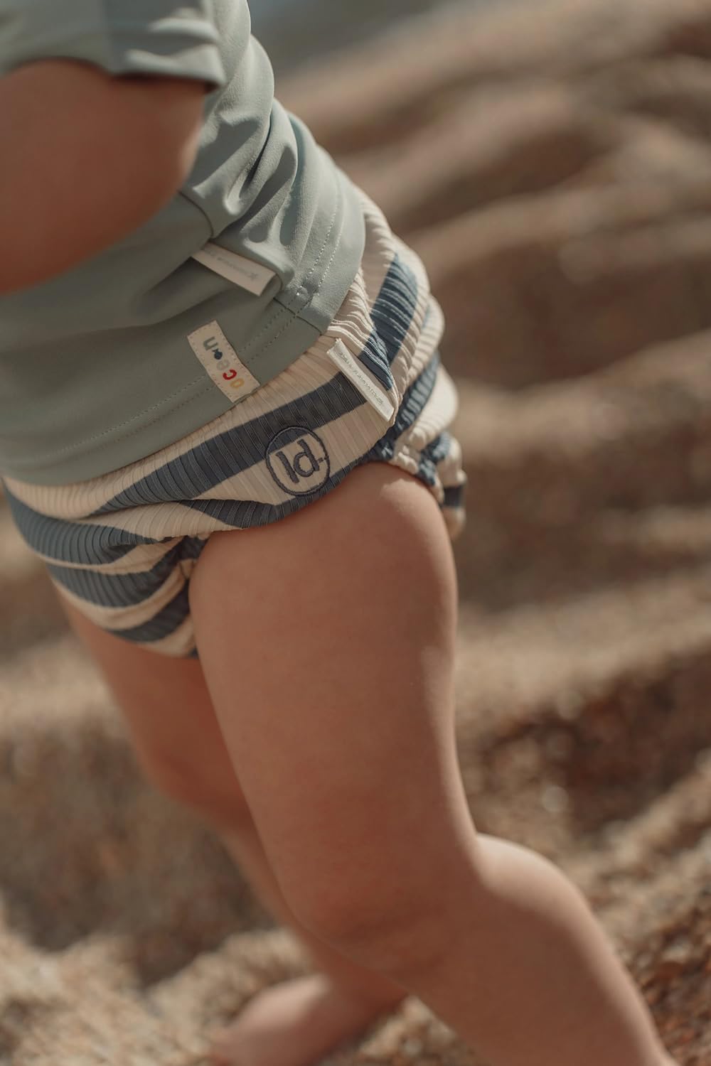 Badehose / Schwimmwindel - Ocean Blue Stripes blau / weiß (Gr. 74/80)