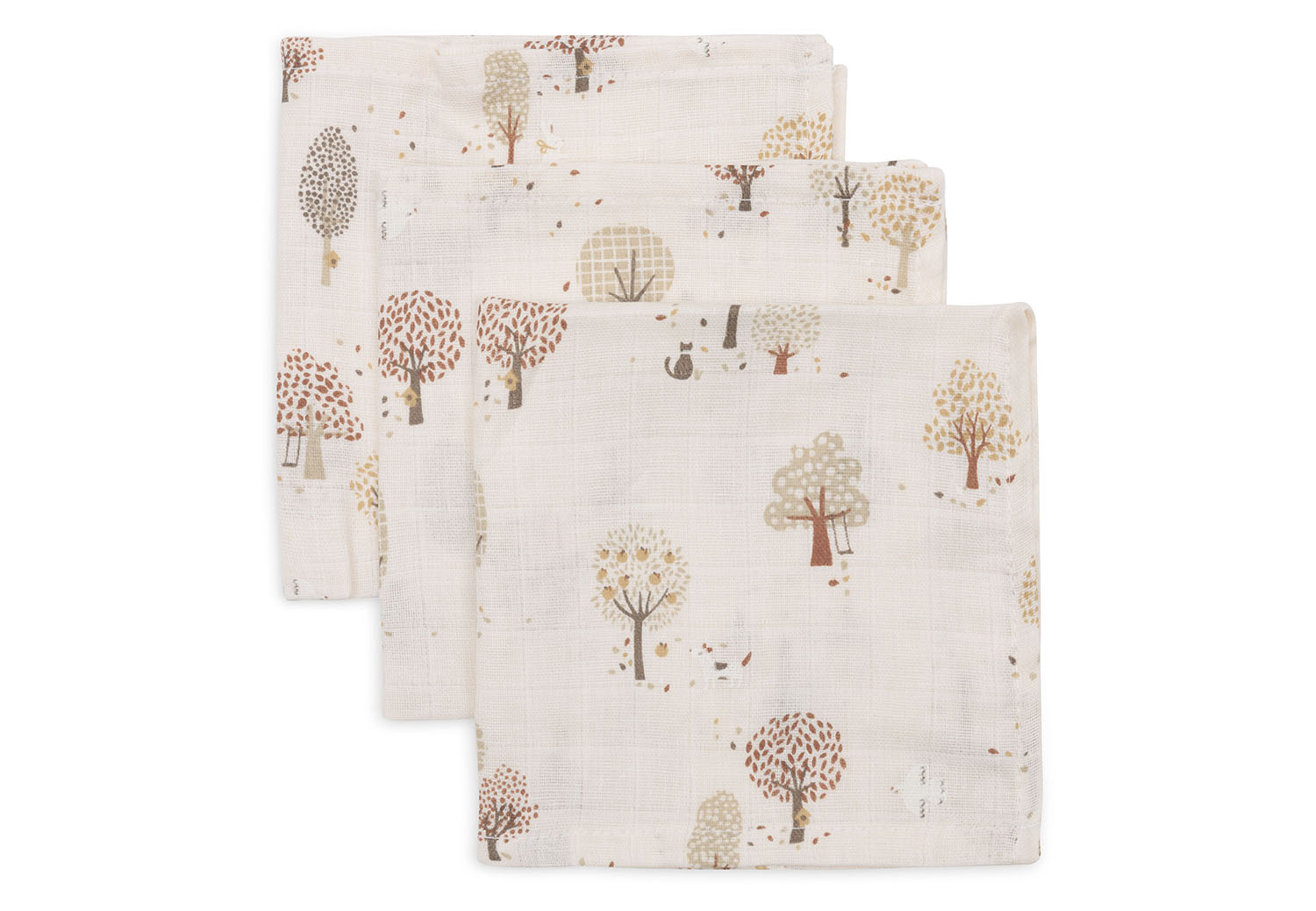 Spucktücher Mundtücher Musselin 3er Set - Tiny Park (31x31cm)