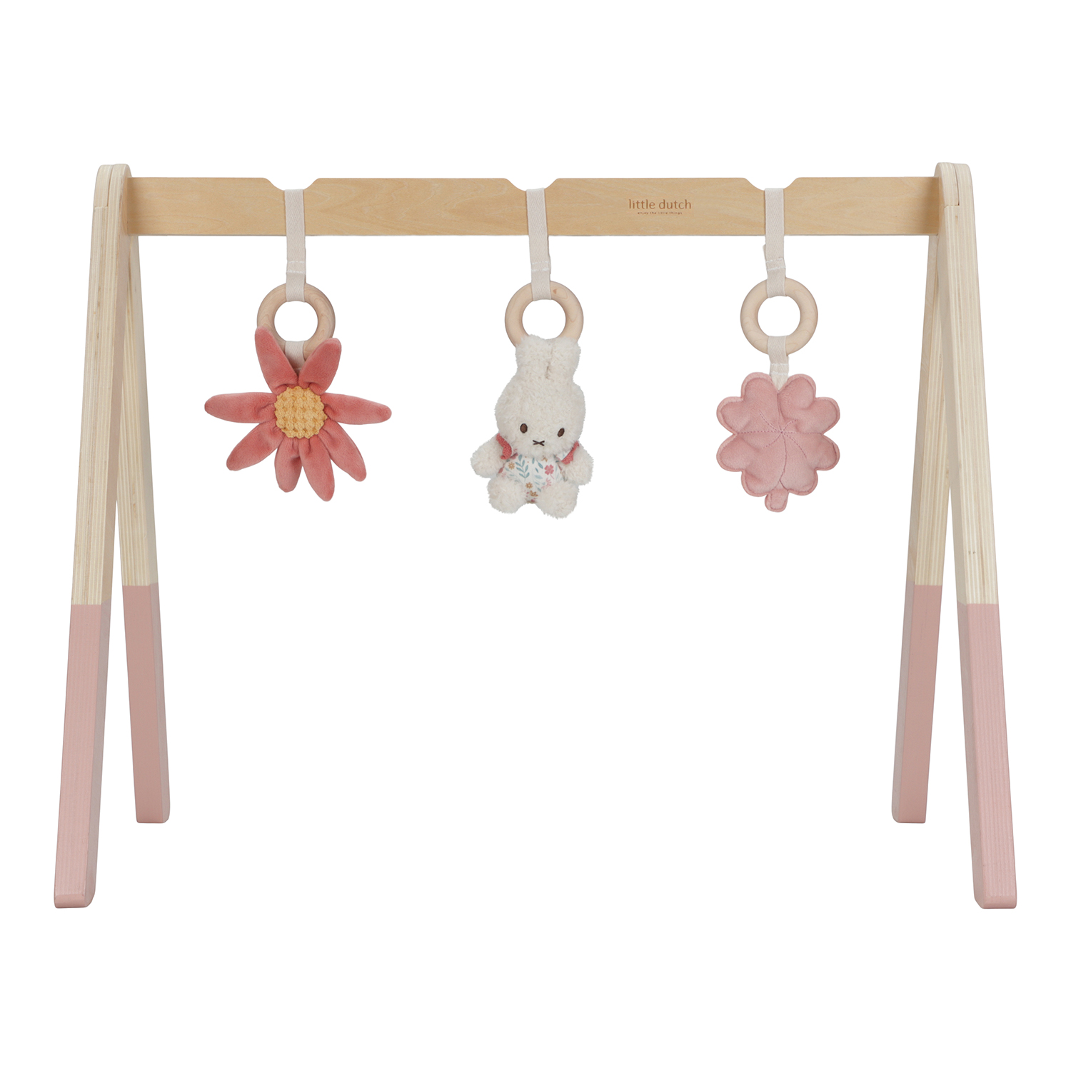 Holz Baby-Gym Spieltrapez mit Stoff Anhänger Miffy - Lucky Blossom Holz Baby-Gym Spieltrapez mit Stoff Anhänger Miffy - Lucky Blossom