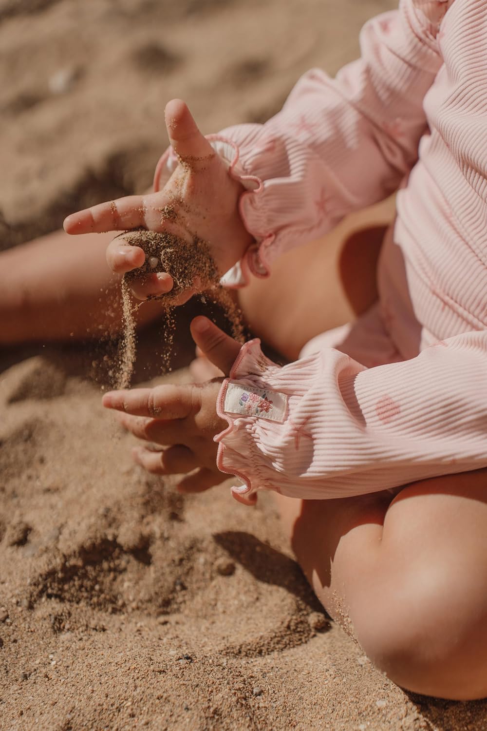 Badeanzug mit Rüschen langarm - Dreamy Seashells rosa (Gr. 62/68)