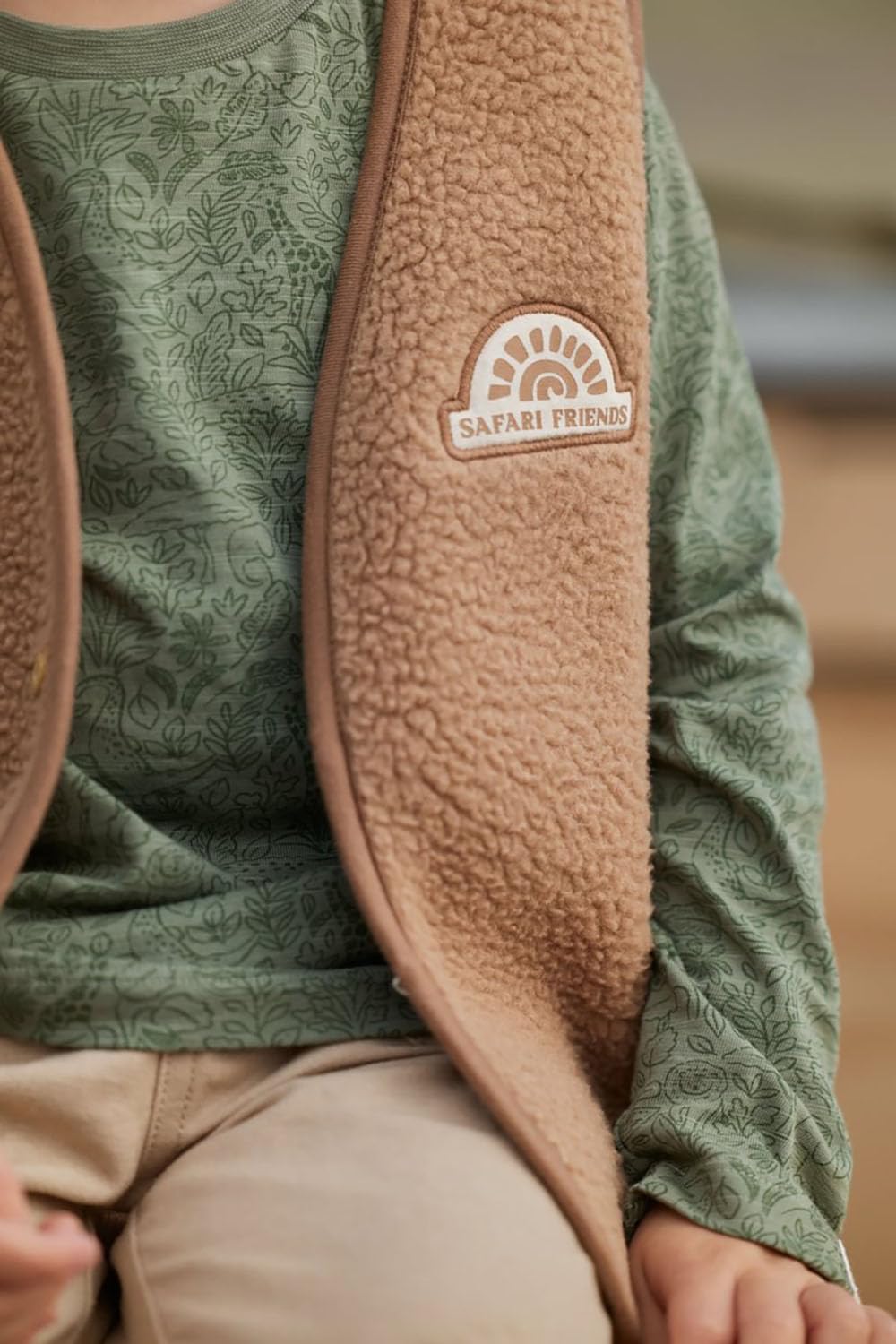 Weste Teddyfell Mudstone - Safari Friends braun (Gr. 86)
