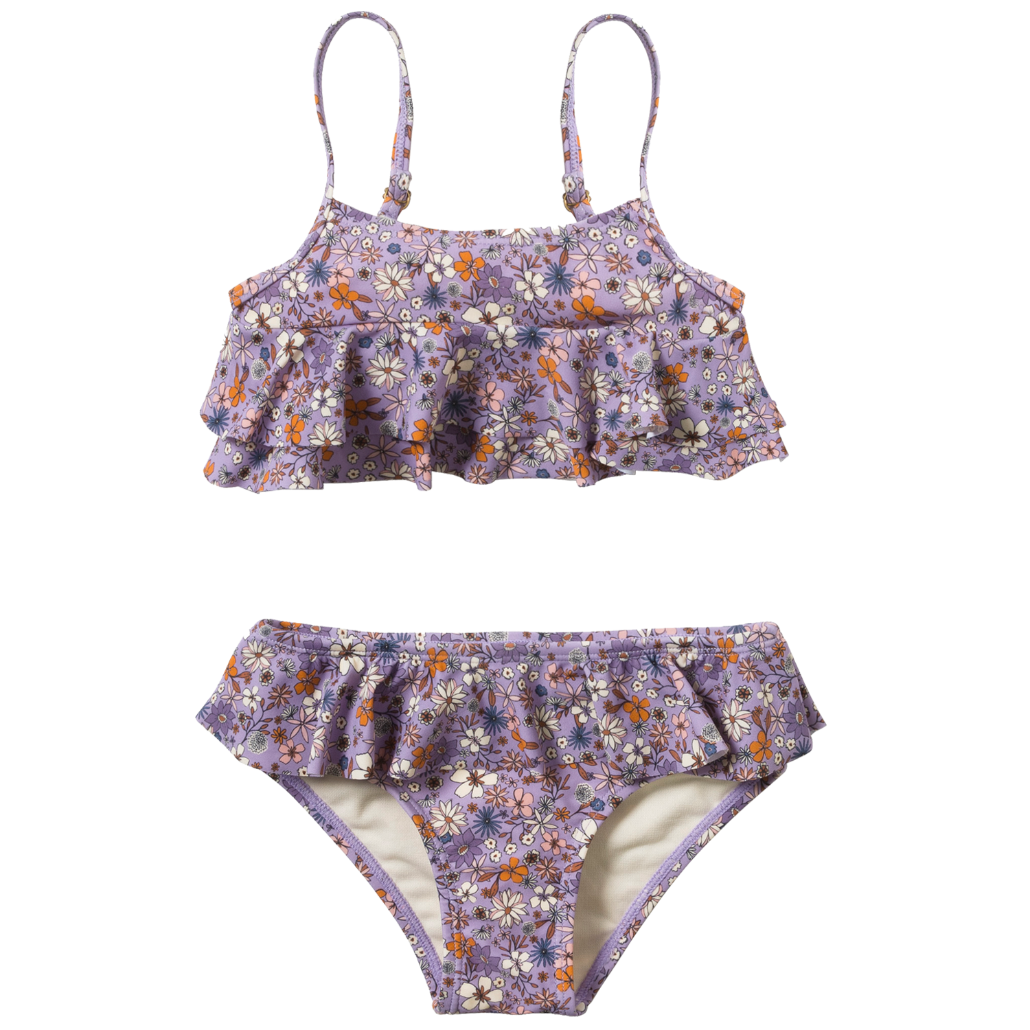 Bikini mit Volants / Rüschen - Fleurs / Sami lila (Gr. 110/116)