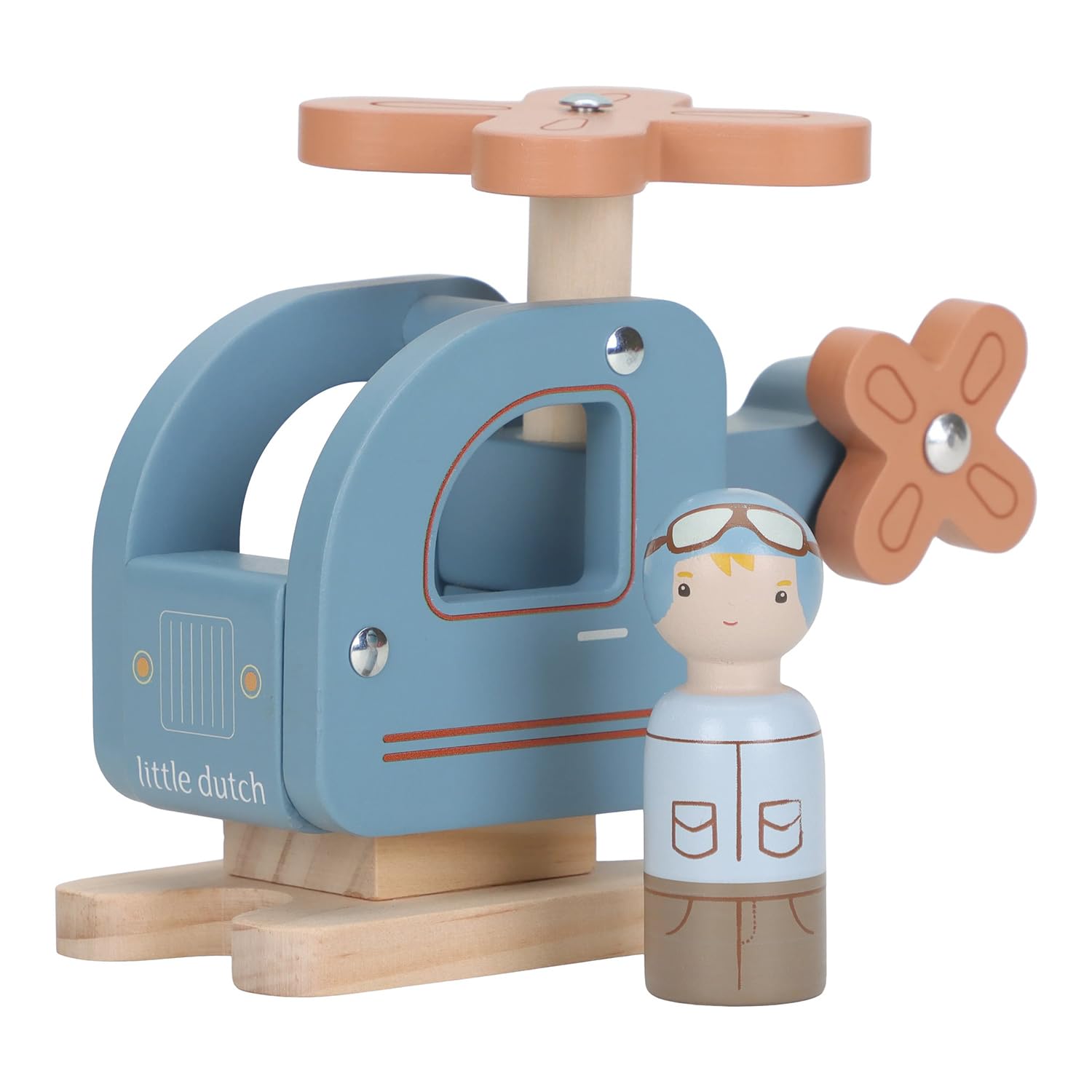 Holz Hubschrauber - Essentials blau
