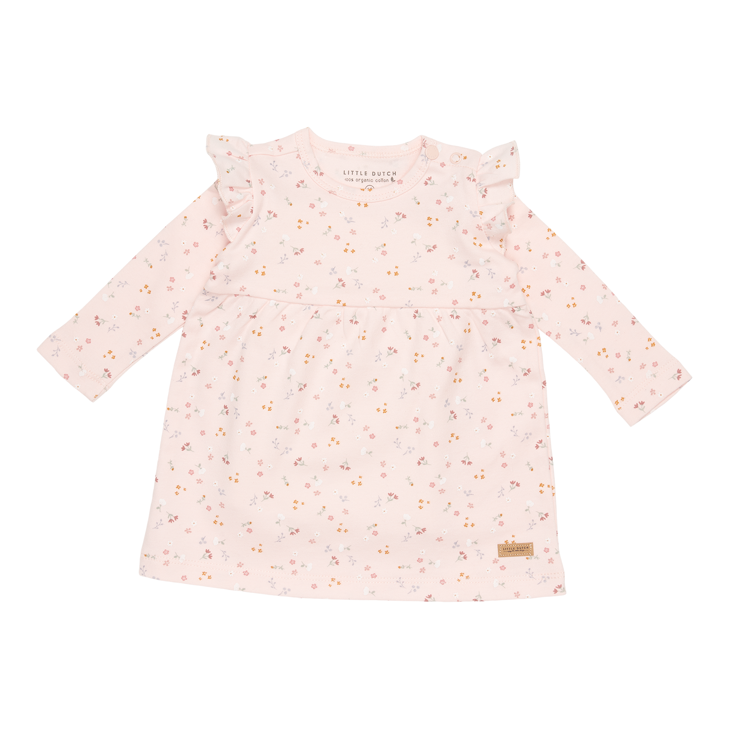 Kleid langärmlig mit Rüschen Little pink Flowers (Gr. 62) Kleid langärmlig mit Rüschen Little pink Flowers (Gr. 62)