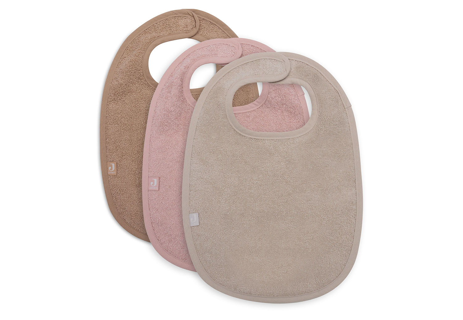 Lätzchen Frottee 3er Set - wild rose / nougat / biscuit 