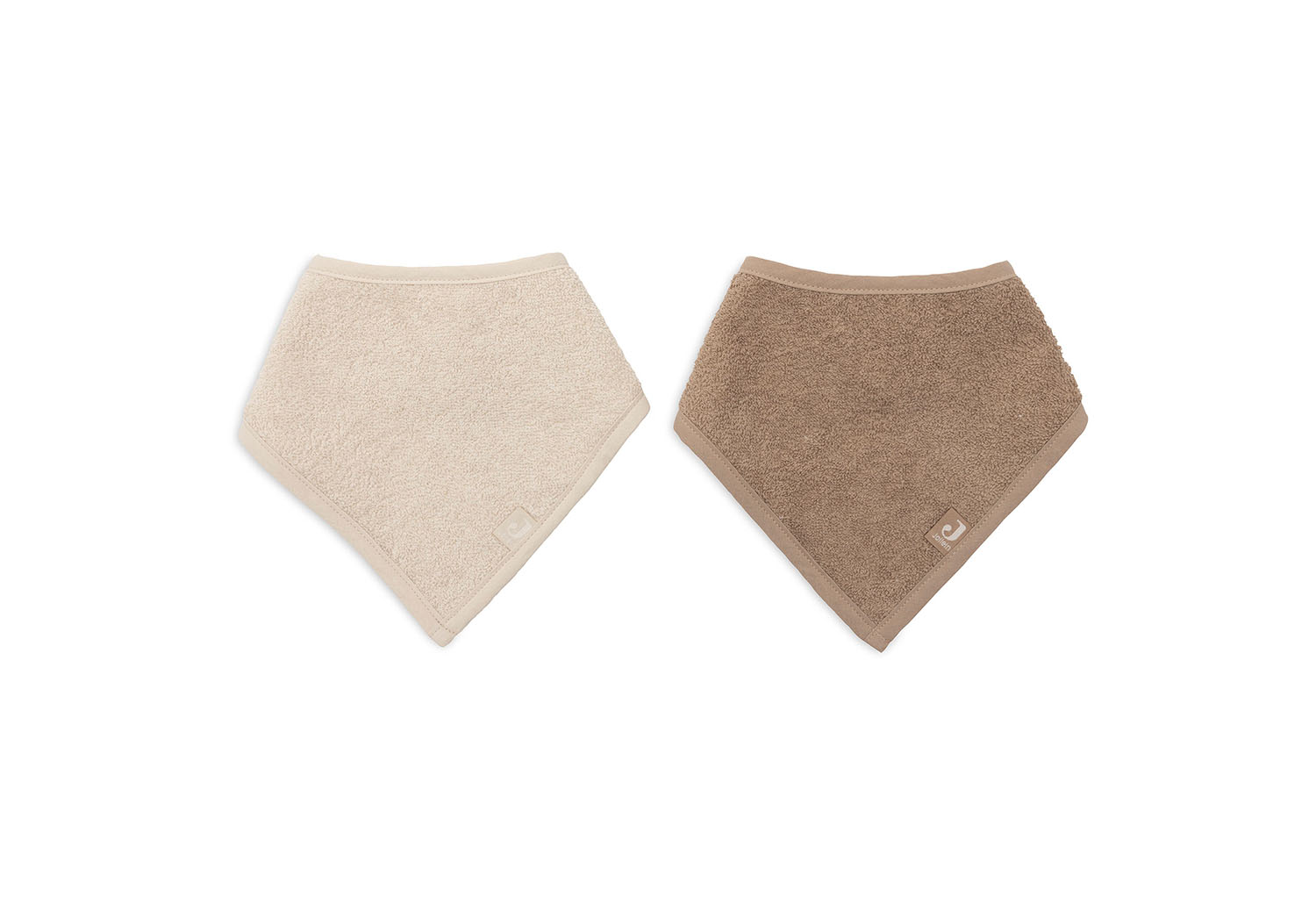 Bandana Lätzchen Halstuch 2er Set Frottee - Sand / Milky Coffee - beige / braun